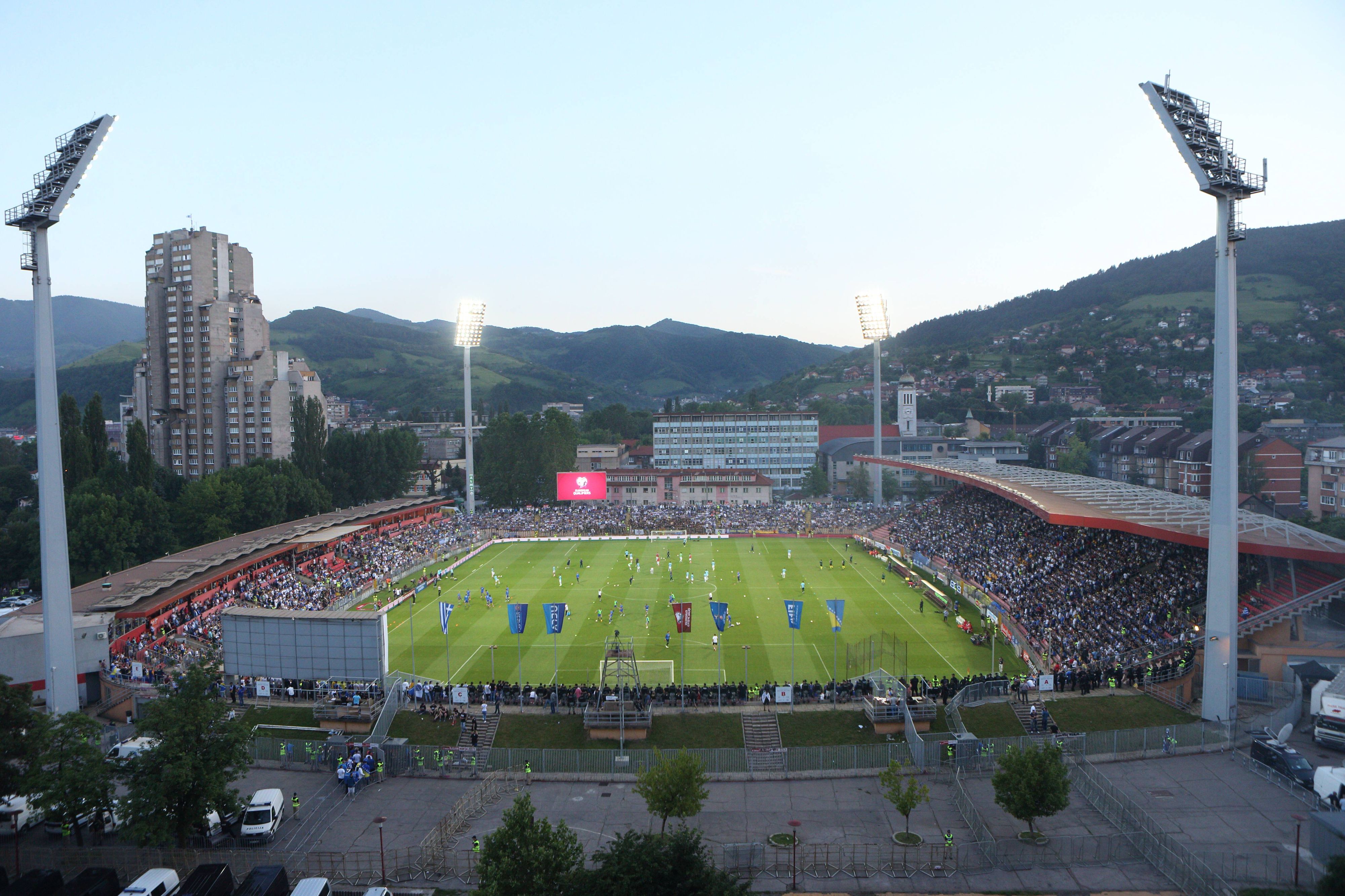 Das Stadion Bilino Polje in Zenica.