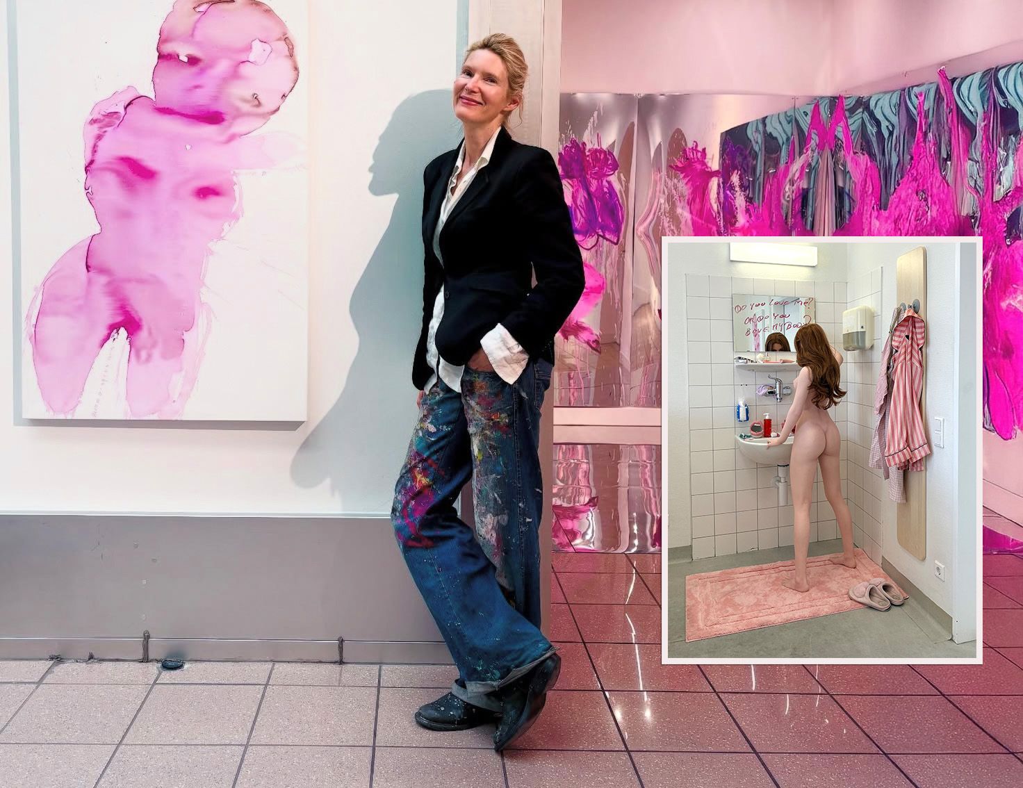 Ines Valentinitsch stellt erstmals ab 10. September auf der Parallel Vienna aus. Die AKtionskünstlerin zeigt auch eine Sexpuppen-Installation (r.), um auf die Objektifizierung von Frauen aufmerksam zu machen.