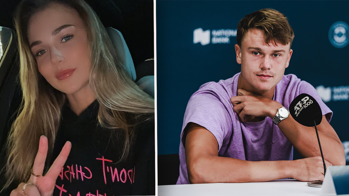 Der dänische Tennis-Star Hole Rune probierte es bei Anna Kalinskaya. 