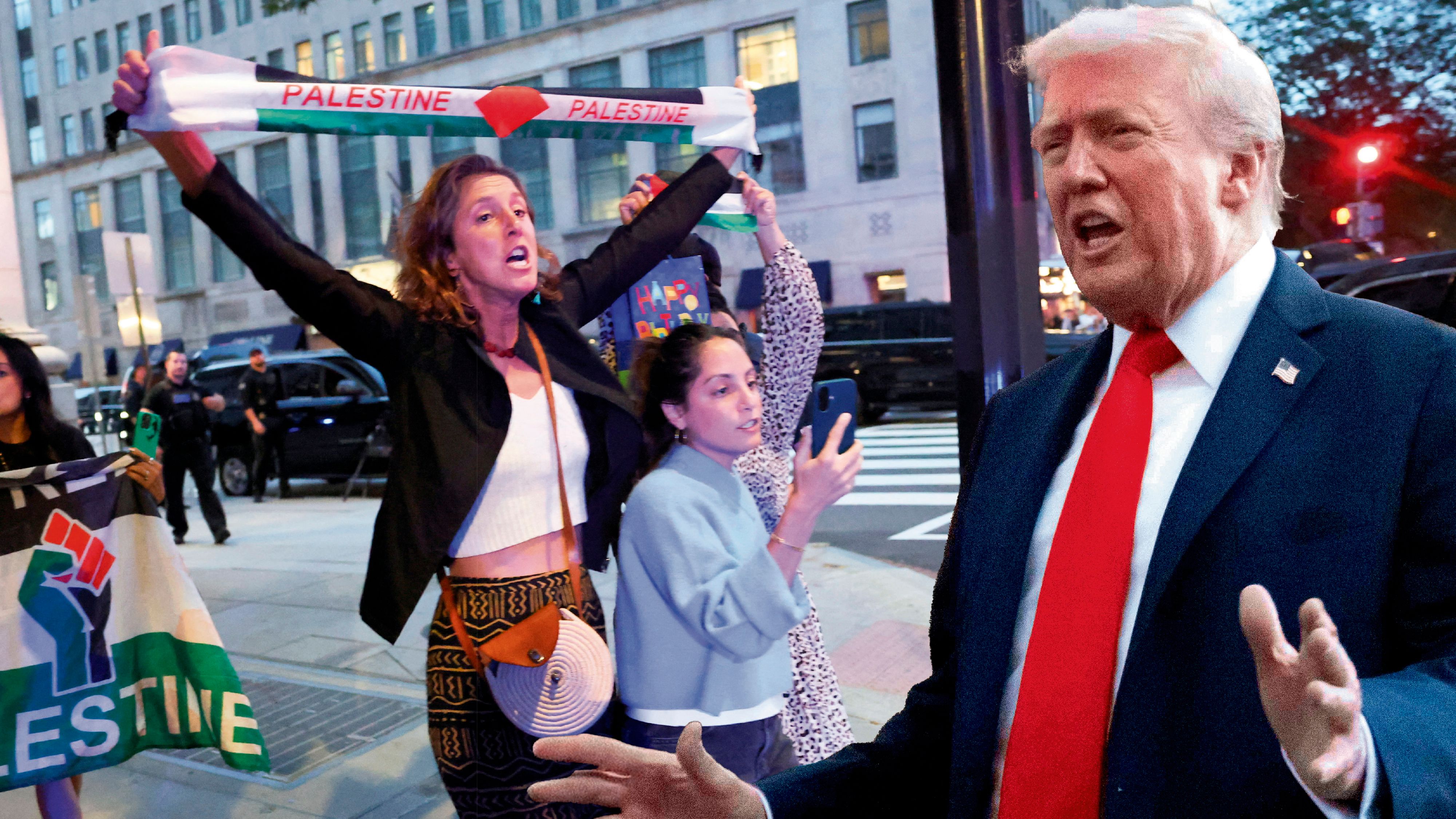 Direkte Konfrontation in Washington D.C. - Palästina-Aktivisten stürmen Restaurant während Trump-Dinner