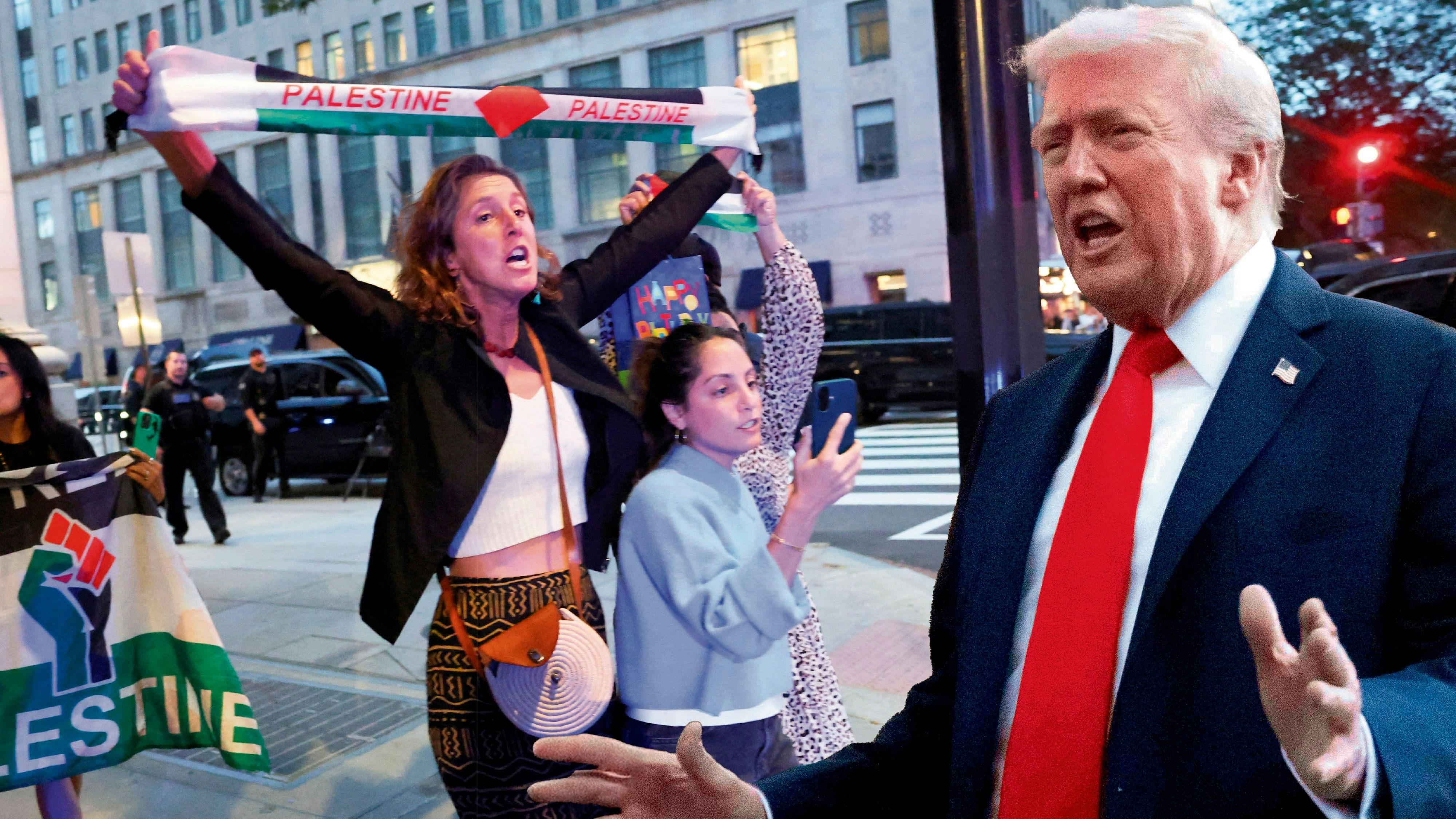 Heute.at - Sicherheitspanne: Pali-Aktivisten stürmen Trump-Dinner