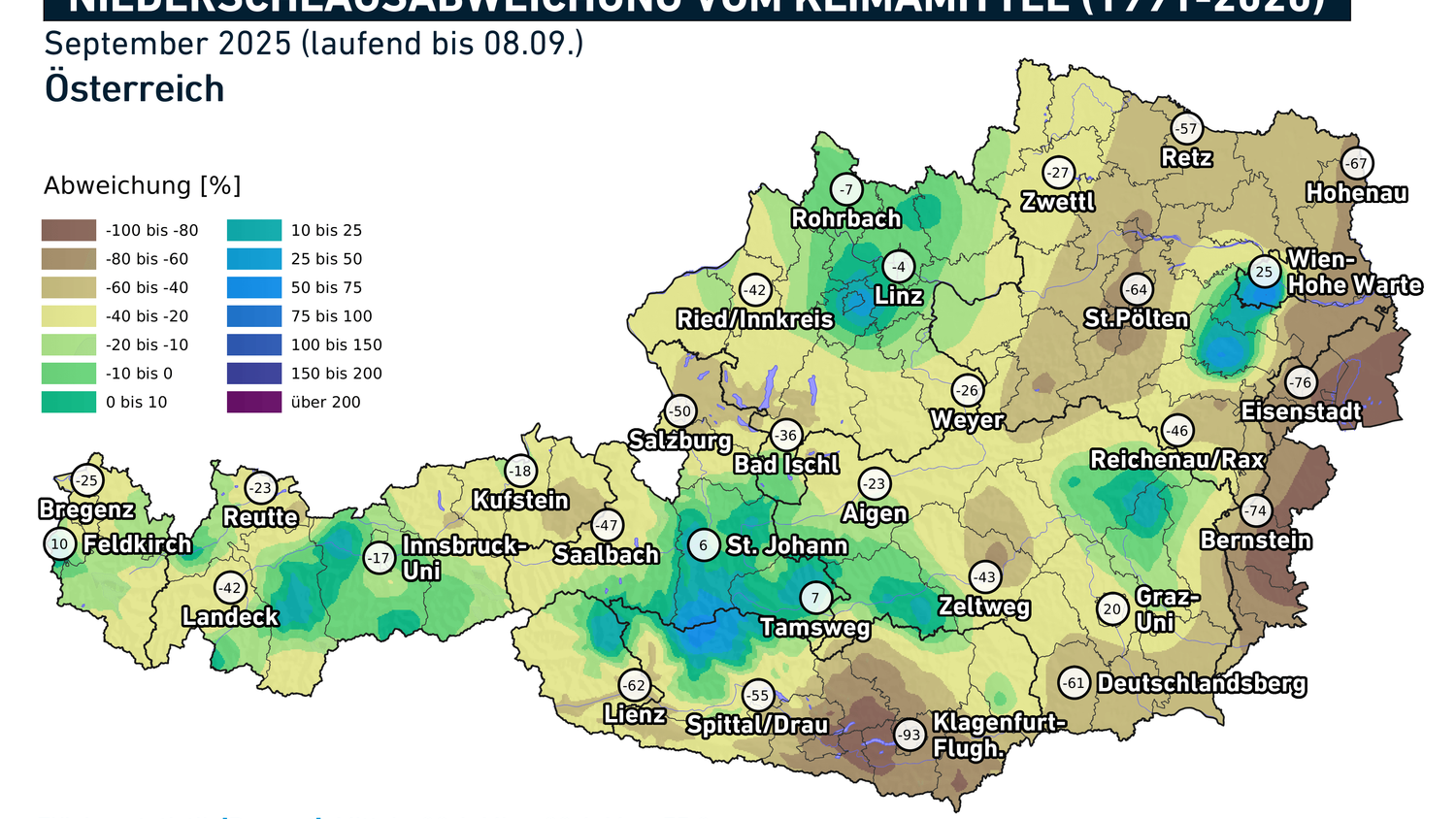 Der September war bislang recht trocken. 