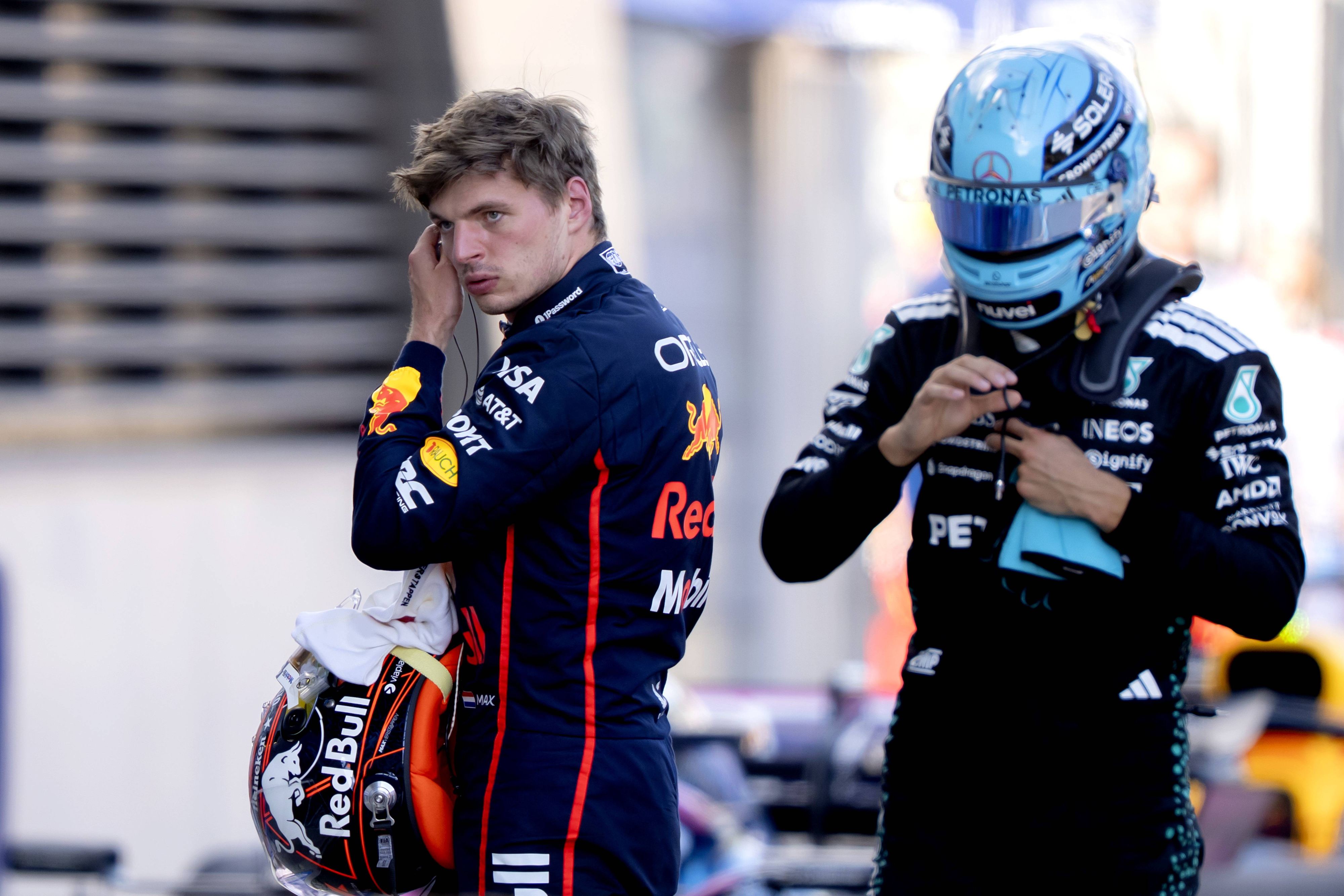 Red-Bull-Star Max Verstappen und Mercedes-Ass George Russell. 