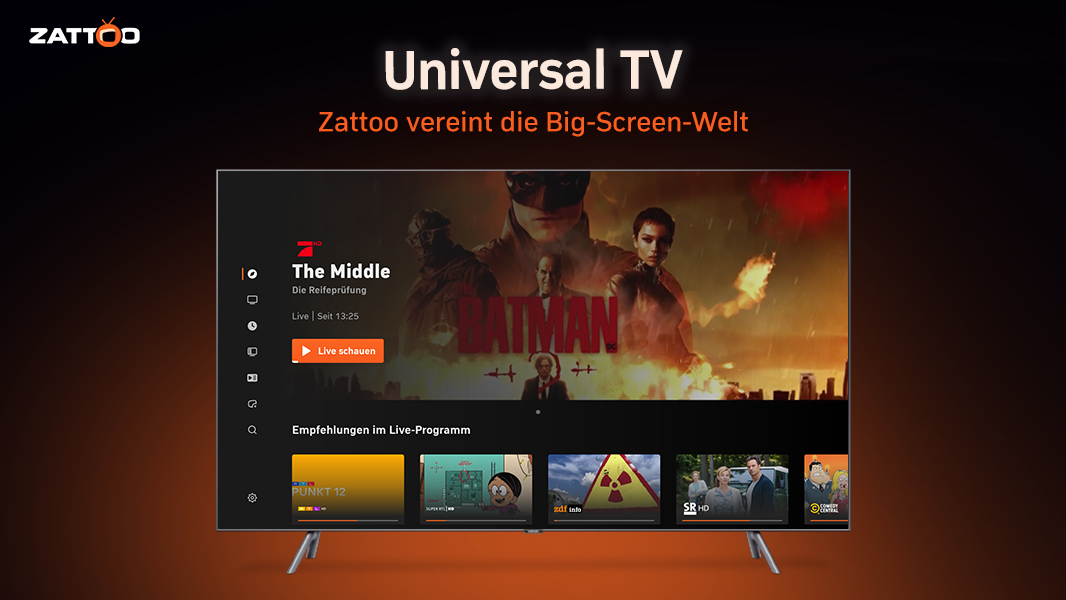 Universal TV: Zattoo vereint die Big-Screen-Welt.