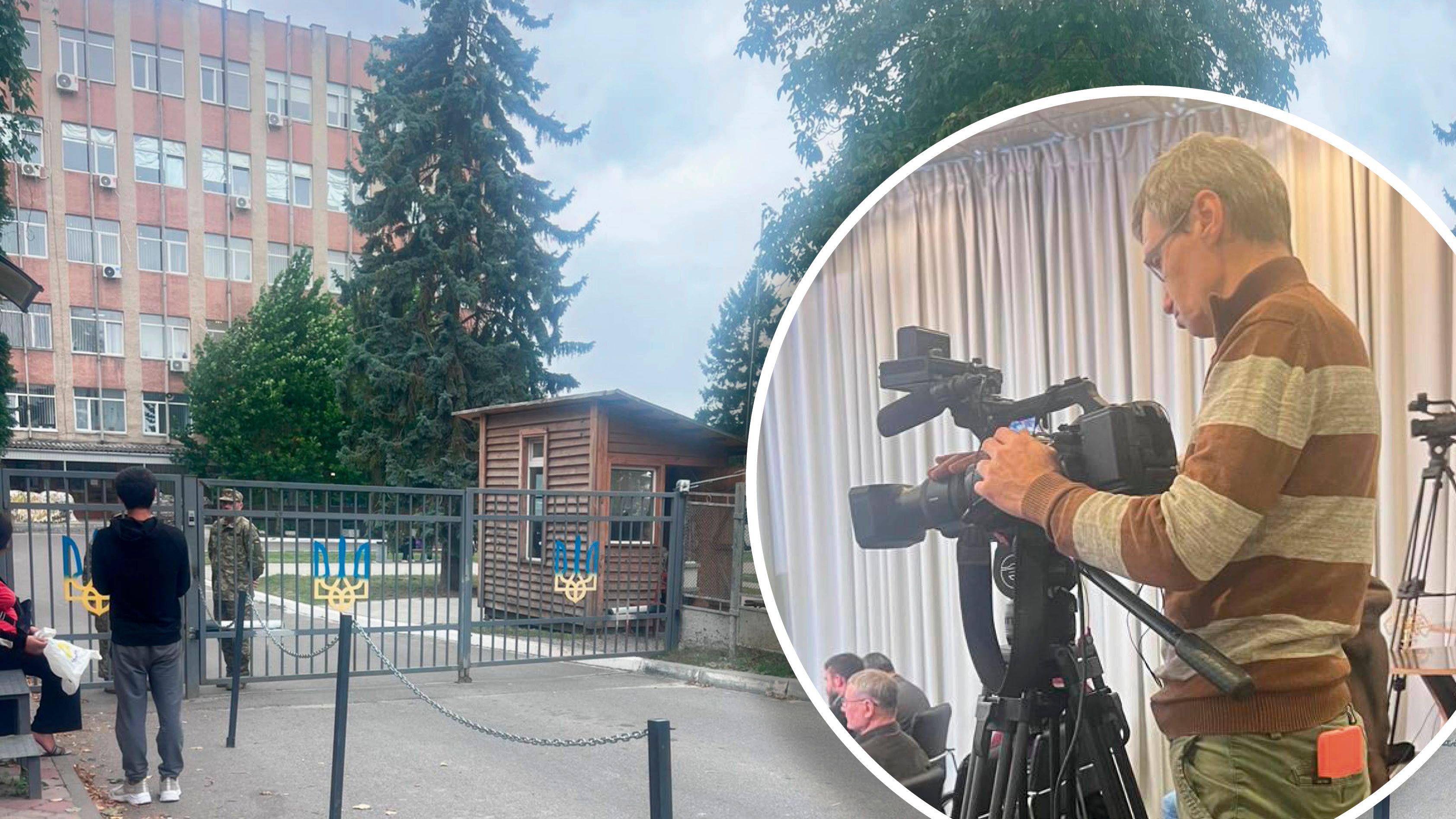 In dieser Rekrutierungsstelle des TCK in Ternopil wird Andrij Neposedov (kl. Bild) vom Militär festgehalten.