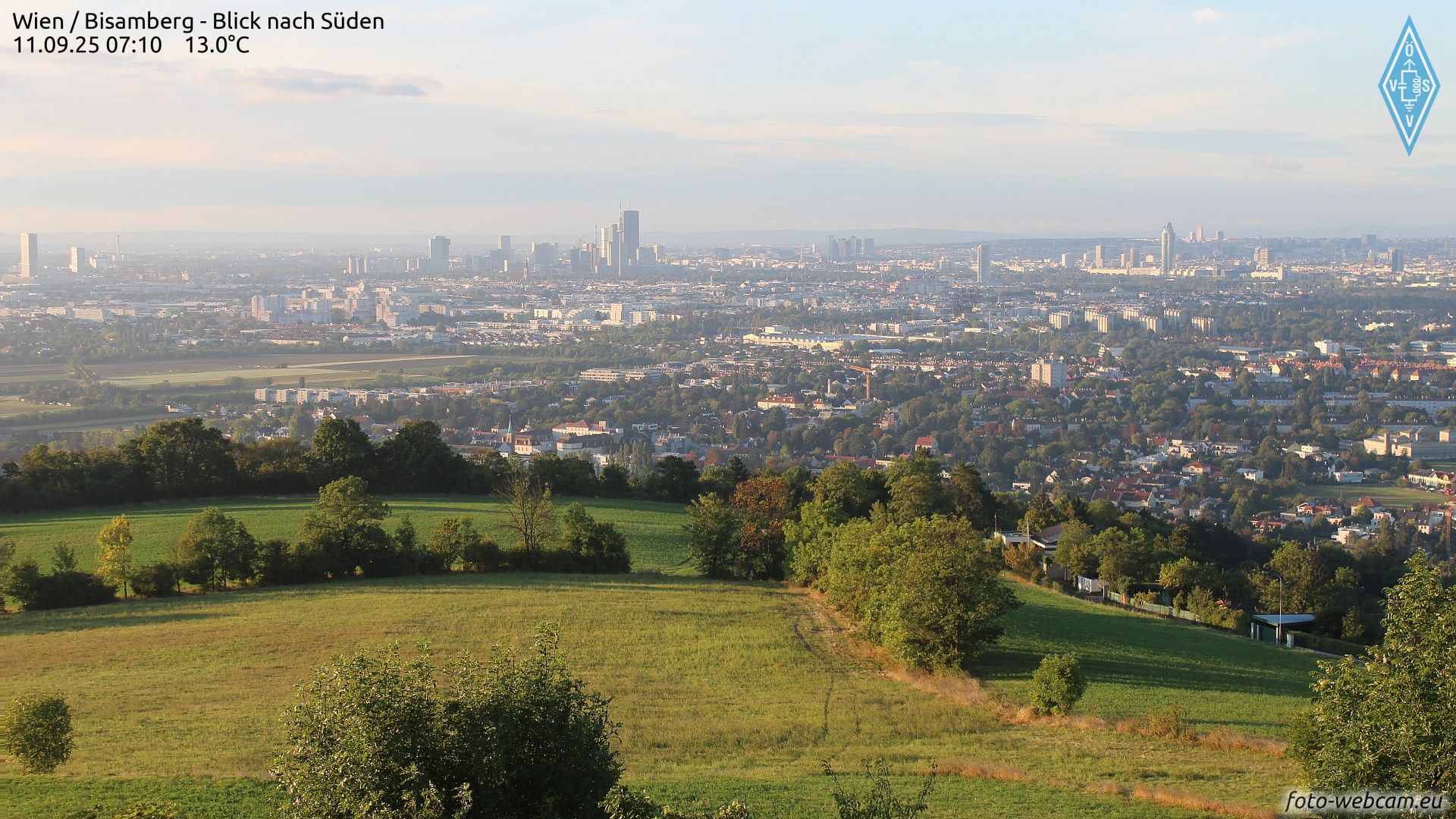 Blick vom Bisamberg auf Wien am 11. September 2025.