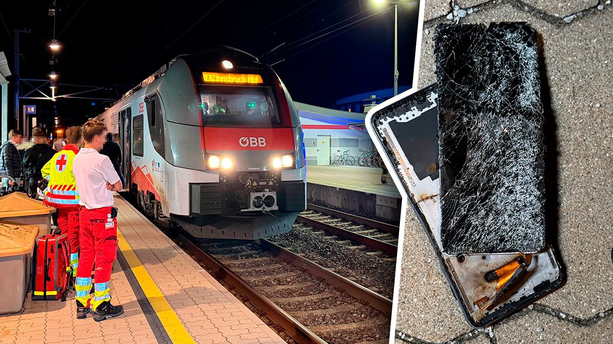 In Rattenberg (T) musste die Feuerwehr am 13. September 2025 ein brennendes Handy ablöschen. Es war zuvor bei der Einfahrt in den Bahnhof explodiert.