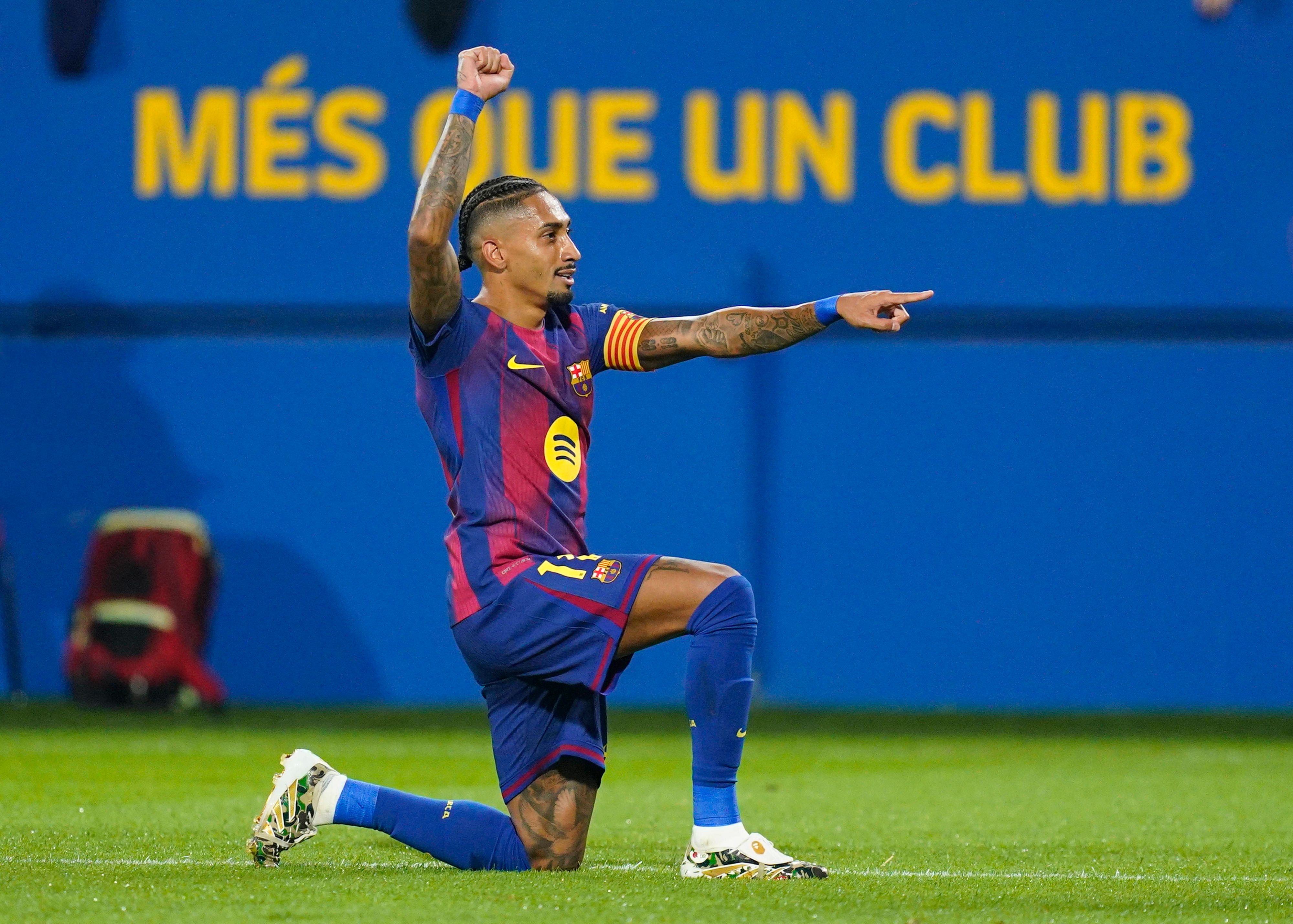 Raphinha bejubelt Sieg und Tore.