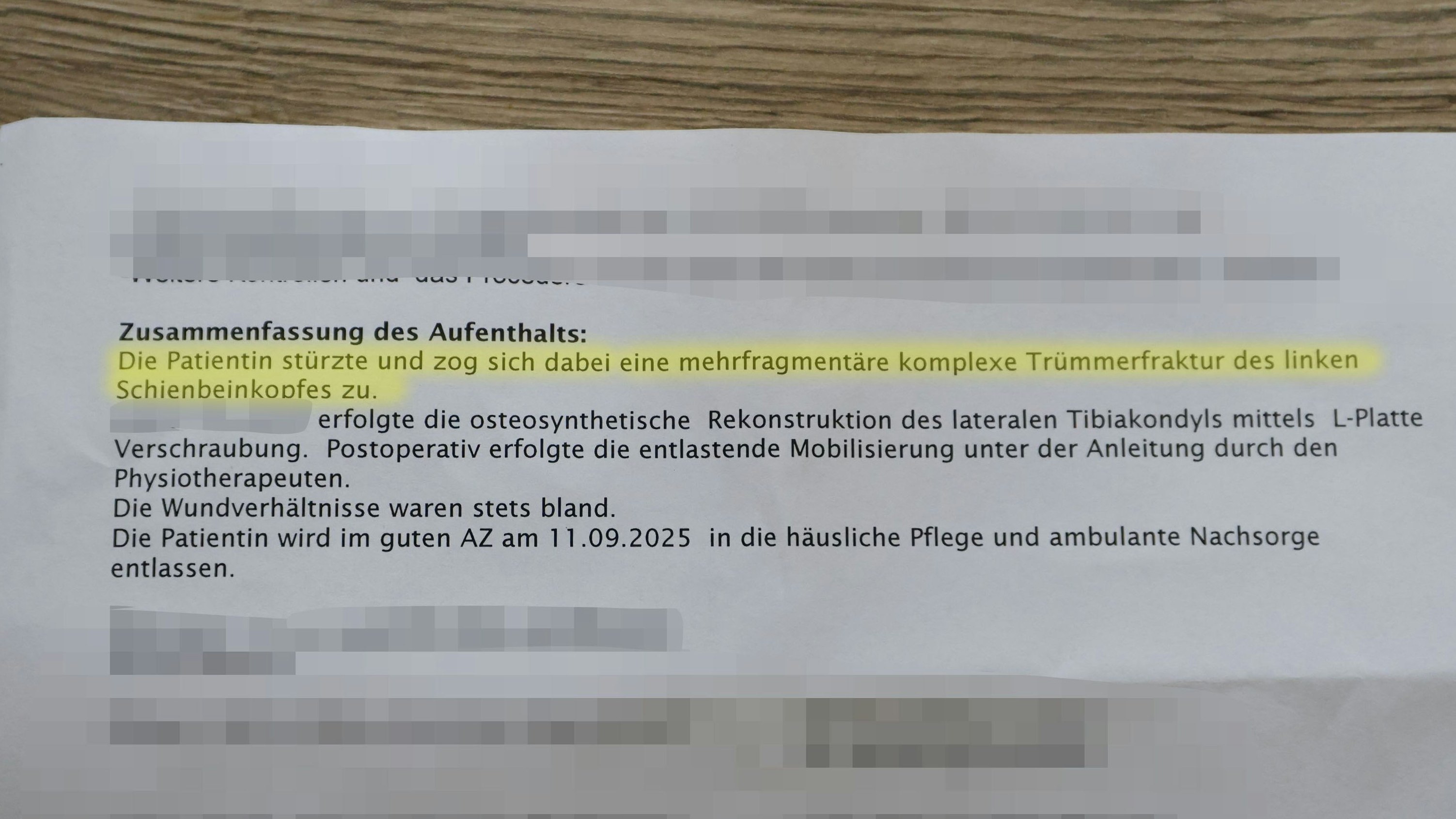 Jessica S. wurde schwer verletzt, wie das Krankenhaus bestätigt. 