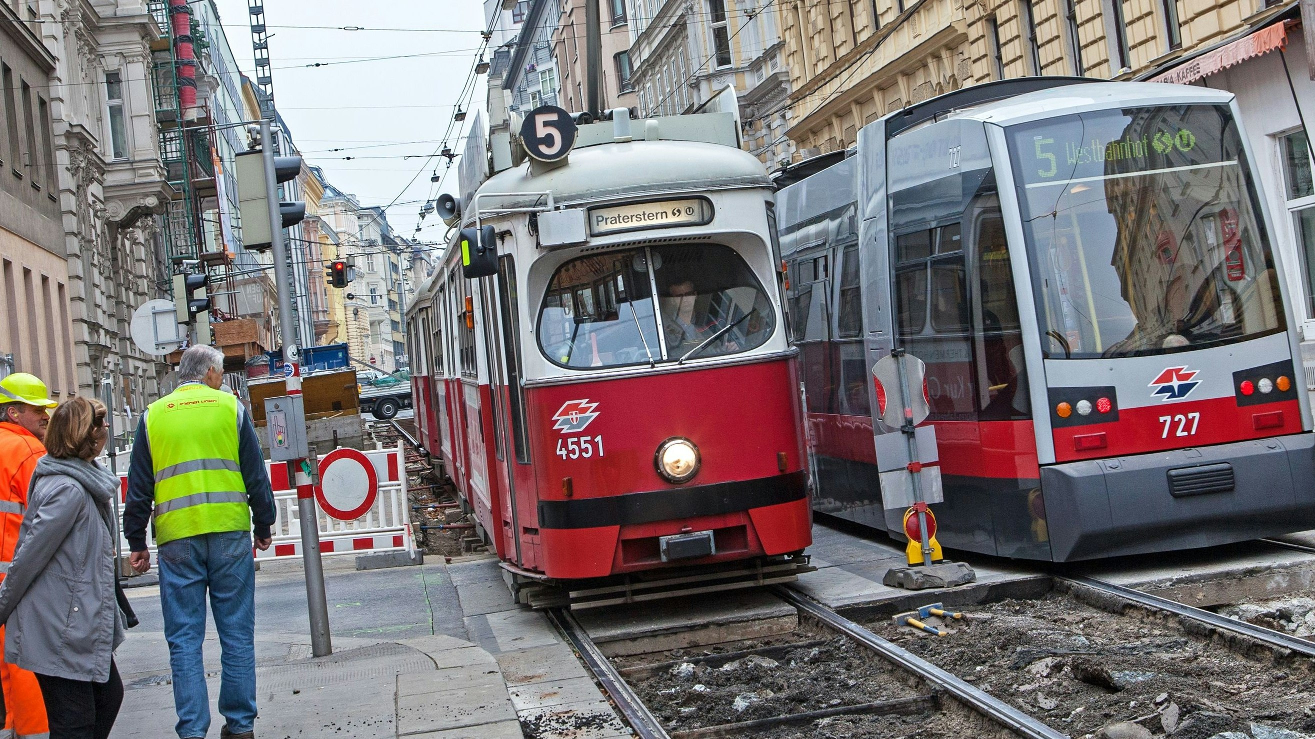 Heute.at - Bim-Baustelle: Fünfer fährt nicht zum Westbahnhof