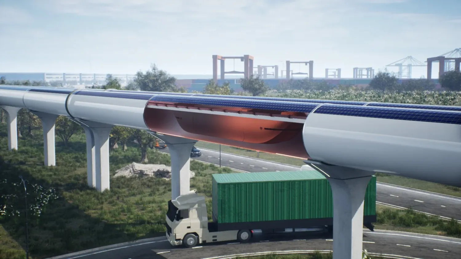 Futuristisch: Spektakuläre Röhren-Trassen müssten für den "Hyperloop" gebaut werden.