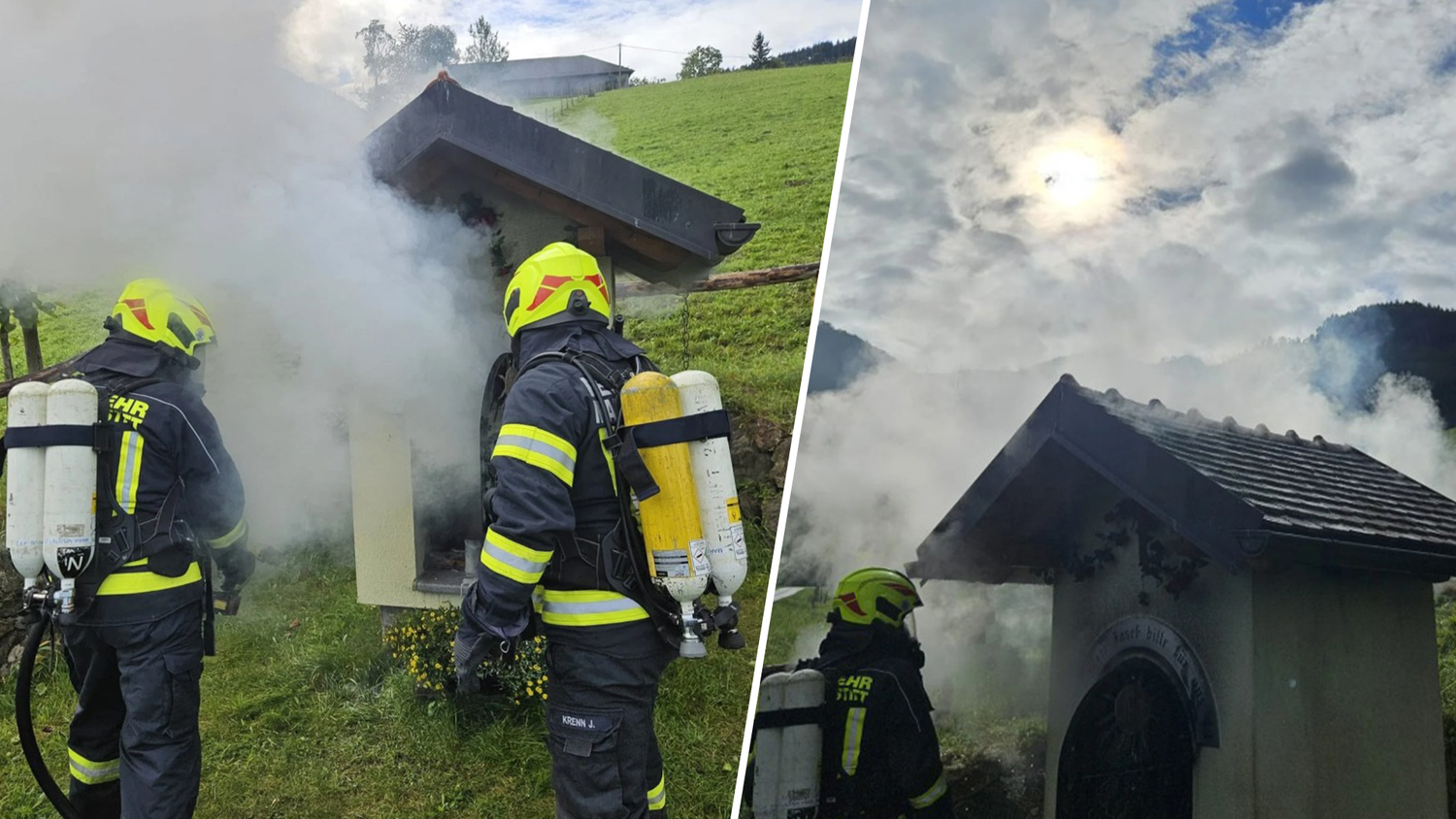 Die Feuerwehr konnte den Kapellen-Brand rasch unter Kontrolle bringen.