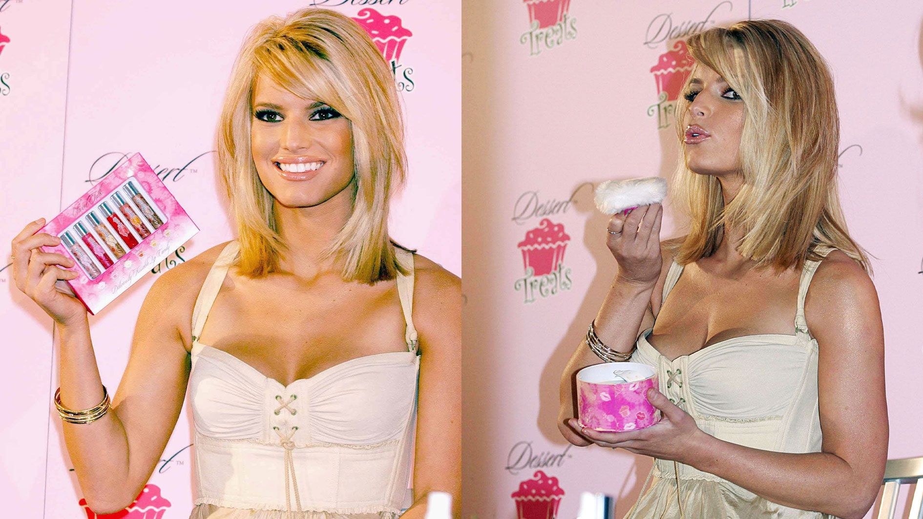 Ehemaliges It-Girl Jessica Simpson lancierte mit "Dessert Treats" 2004 bereits essbare Kosmetik.