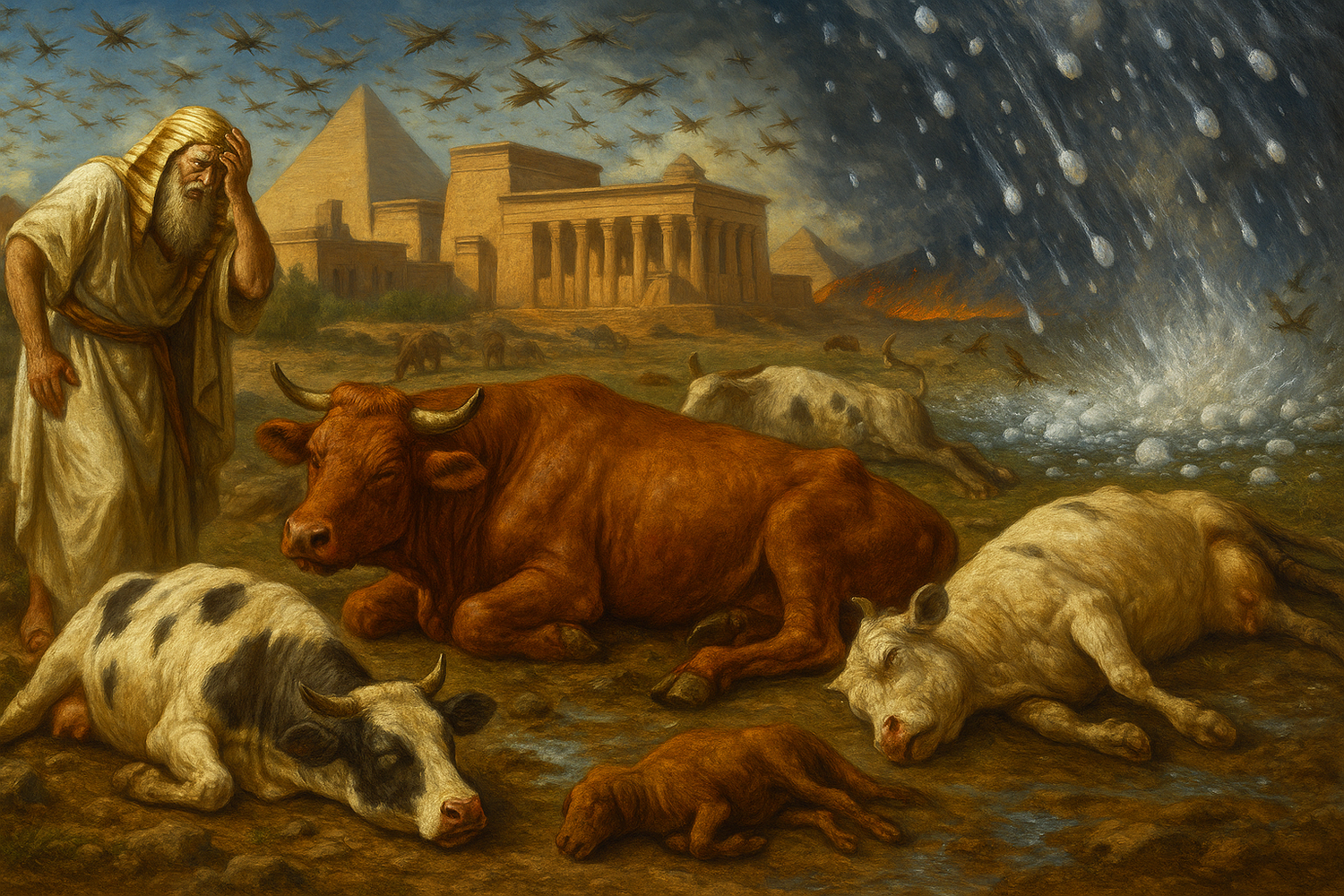 10 Plagen: Naturkatastrophen brechen über die Menschen in Ägypten herein.