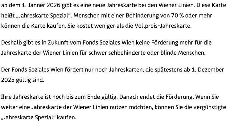 Ein Leser spielt uns interne Unterlagen zu: Darin steht, dass die Gratis-Öffi-Förderung für Blinde 2026 gestrichen wird.