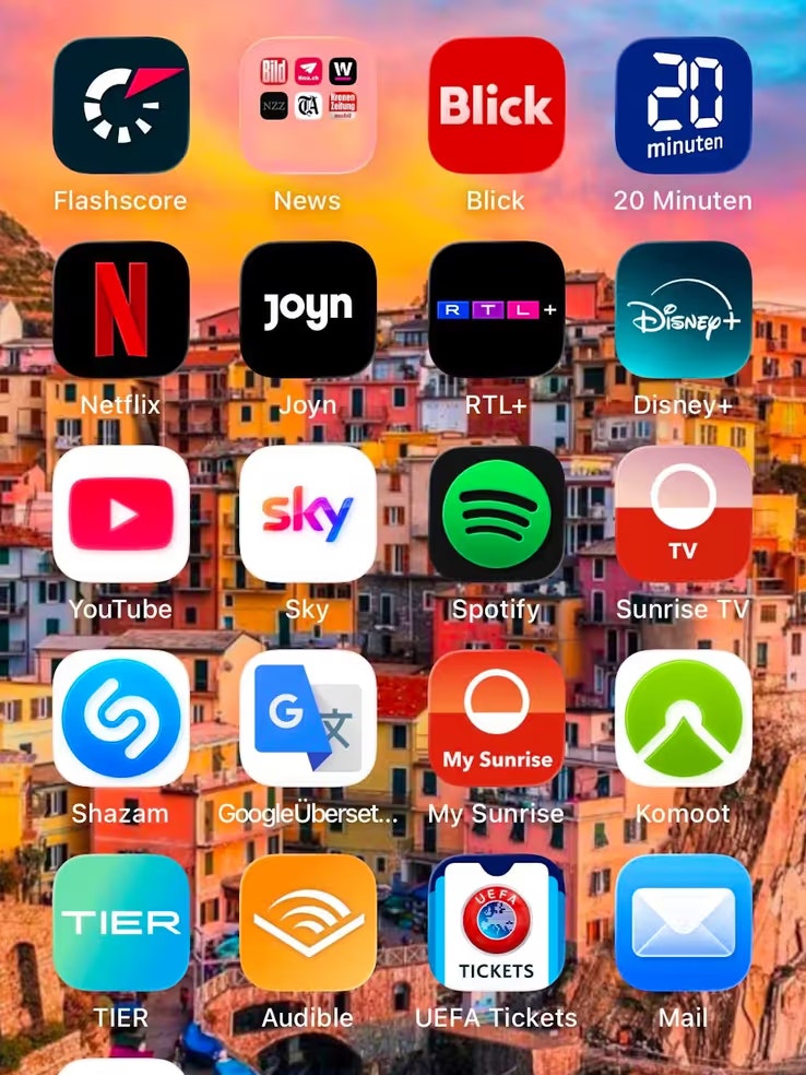 ... sind im neuen die App-Icons durchsichtig und spiegeln die Umgebung.