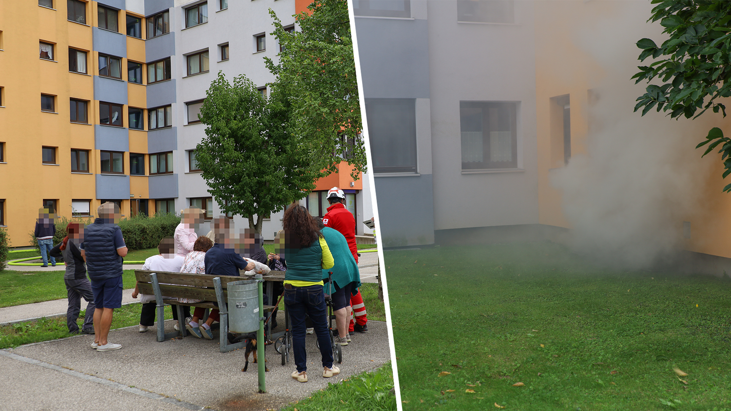 Mehrere Personen mussten nach einem Kellerbrand in Wels medizinisch versorgt werden.