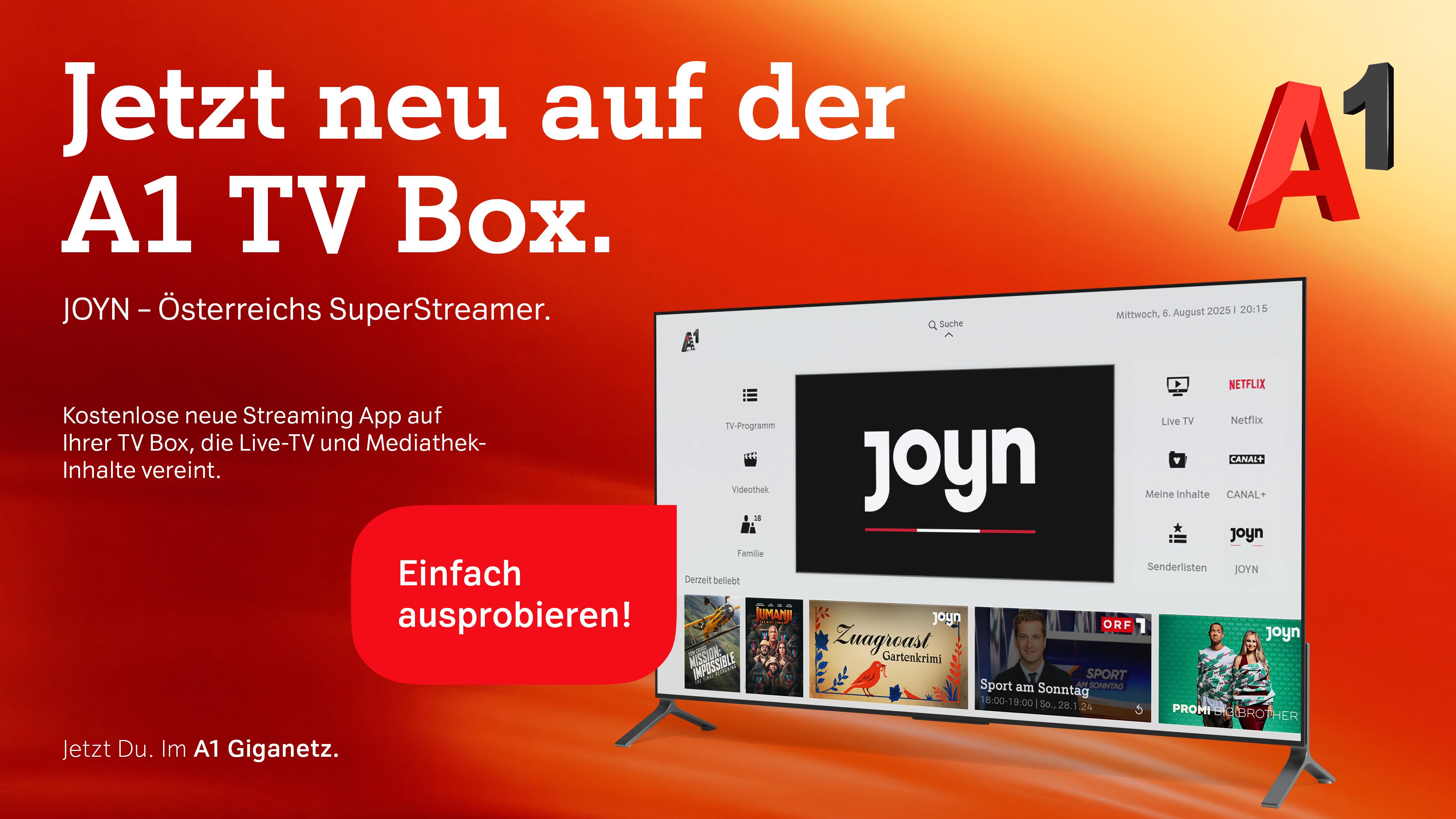 Joyn ab sofort auf der A1 TV Box.
