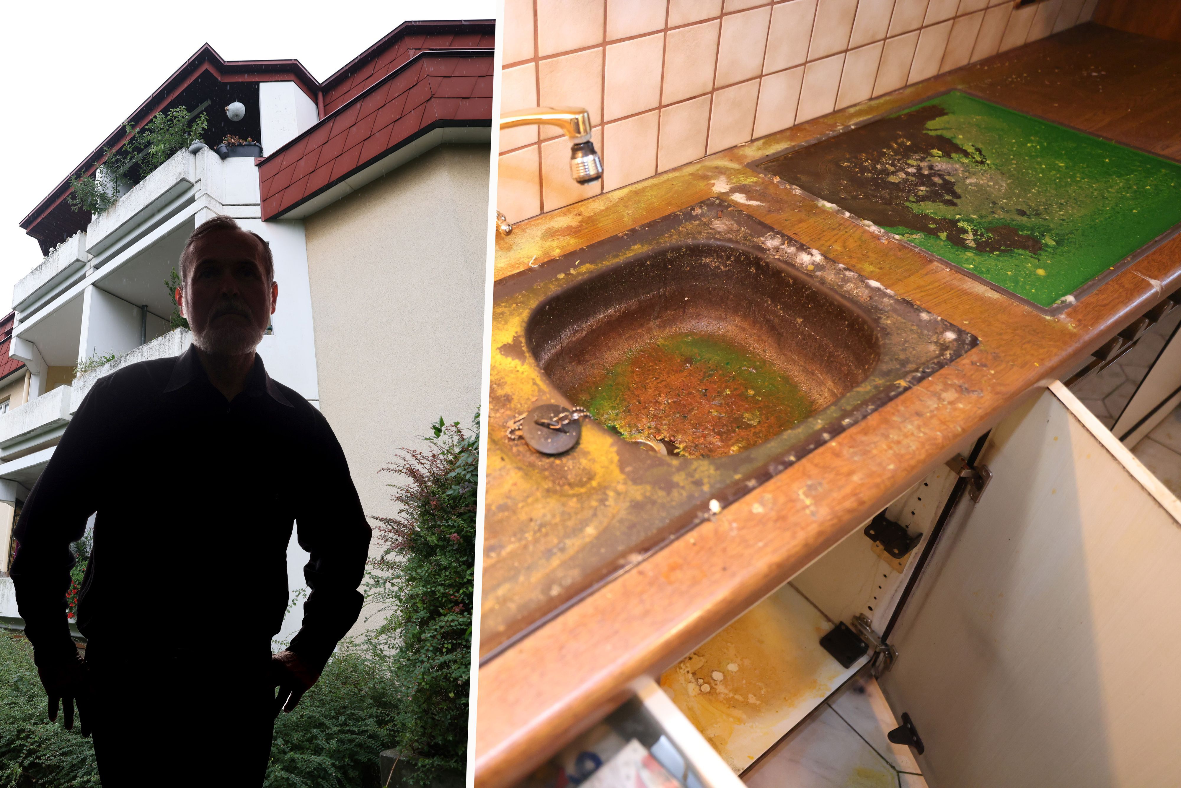 Vom Balkon bis zur Küche: Nach dem Wasserschaden ist die Wohnung des Wieners unbewohnbar.