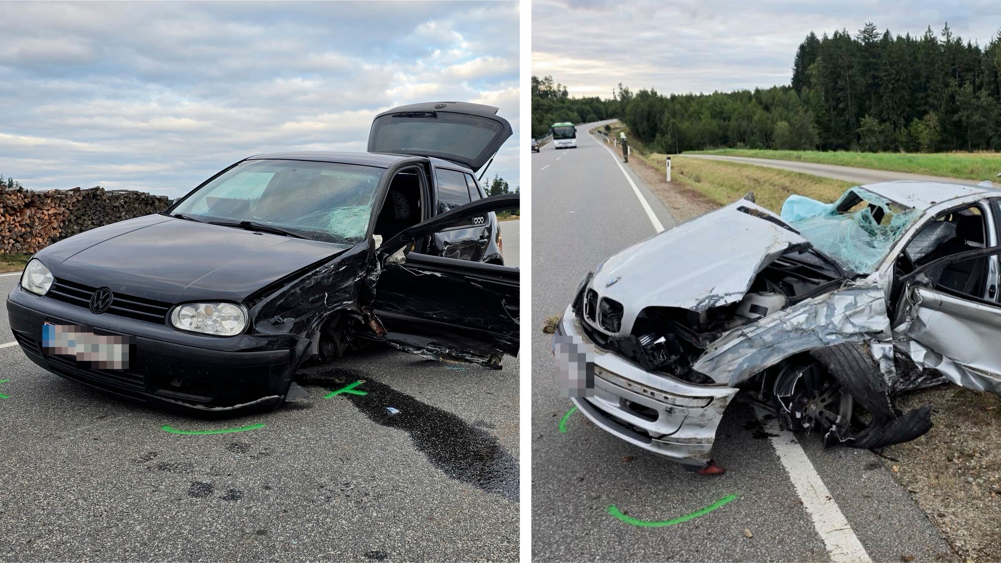 Bei einem Unfall in Zwettl wurden zwei Personen verletzt.