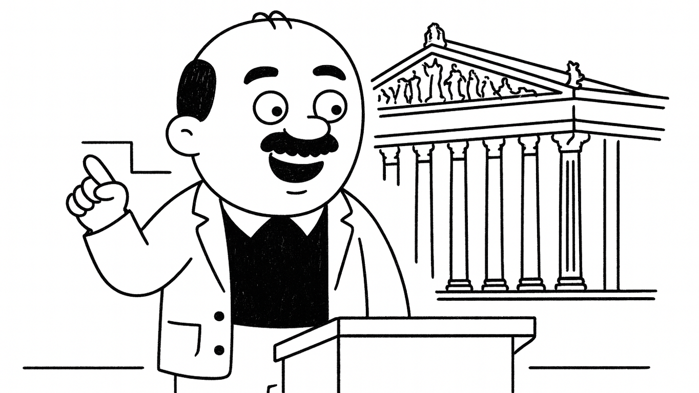 Komischer Kauz: Worüber redet Herlicek vor dem Parlament?