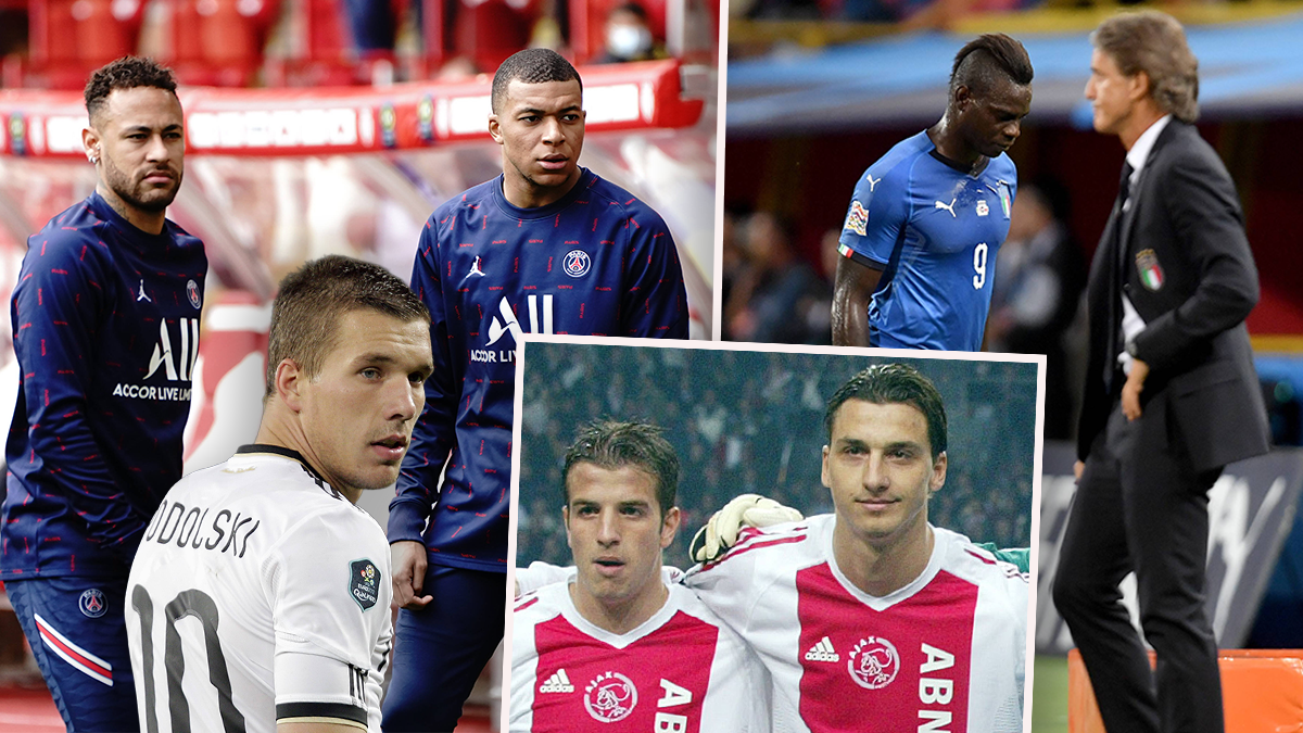 Mario Balotelli, Neymar, Kylian Mbappe, Lukas Podolski oder Zlatan Ibrahimovic - sie alle waren Teil der größten Kabinen-Streits im Fußball. 