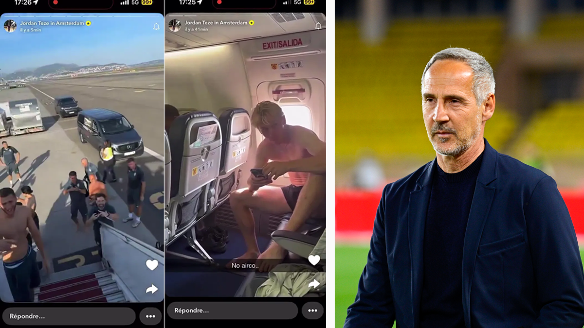 Auch Ex-Sturm-Star Mika Biereth(m.) schwitzte im Flieger.