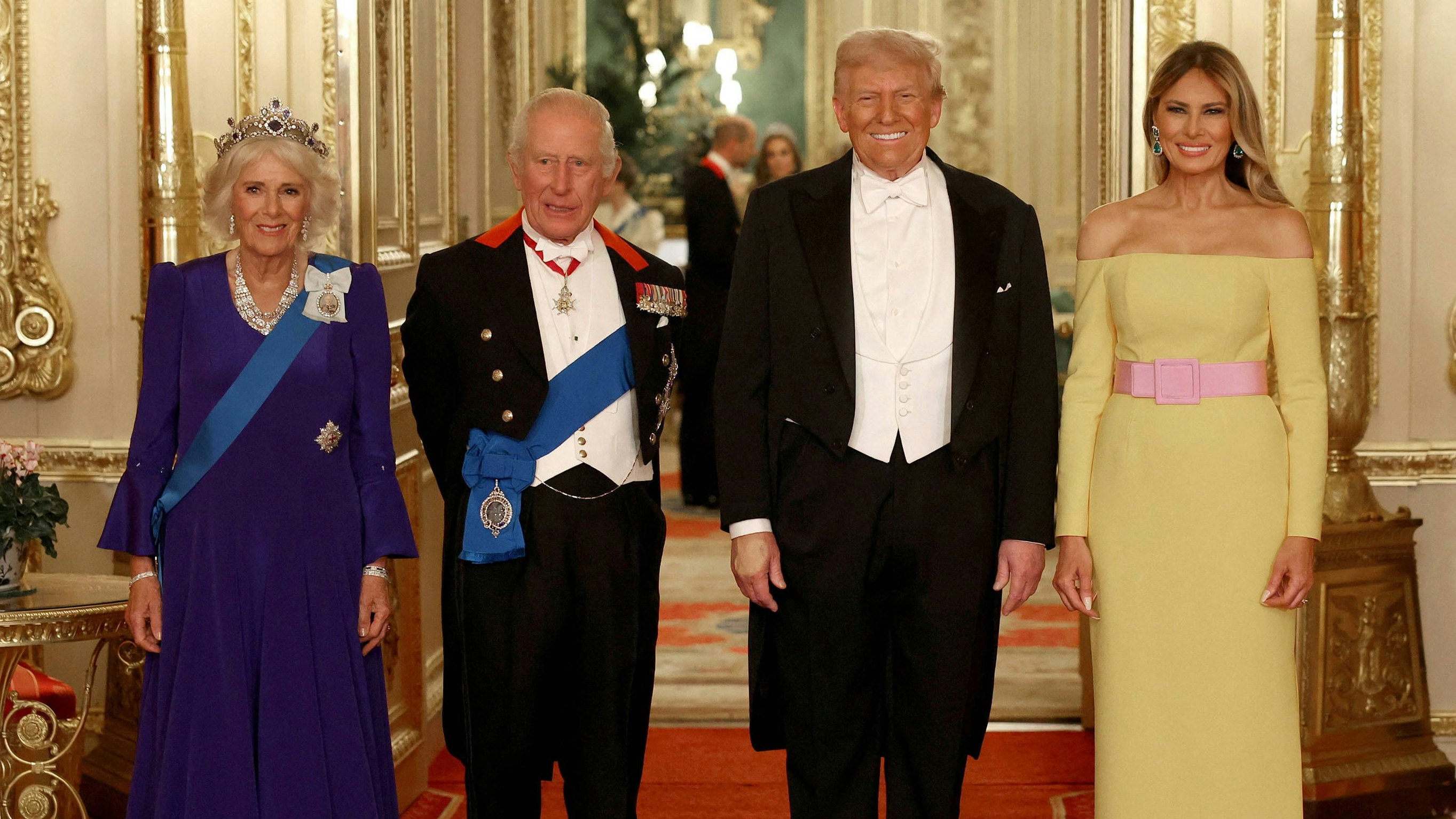 The State Banquet for the State Visit of President Trump The State Banquet for the State Visit of President Trump and the First Lady Melania Trump at Windsor Castle on his second state visit to the UK, in Windsor, Berkshire, UK, on the 17th September 2025. Picture by Phil Noble/WPA-Pool Windsor Windsor Castle Berkshire United Kingdom PUBLICATIONxNOTxINxUK WHA-0803