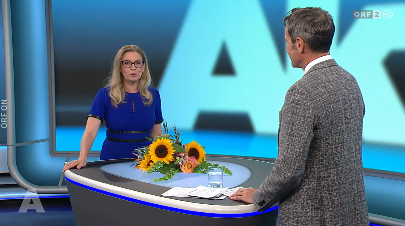 Christa Kummer präsentierte ein letztes Mal das Wetter. 