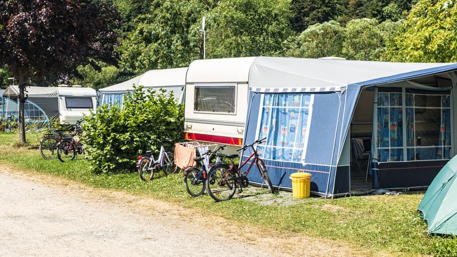 Trailer with camping tents