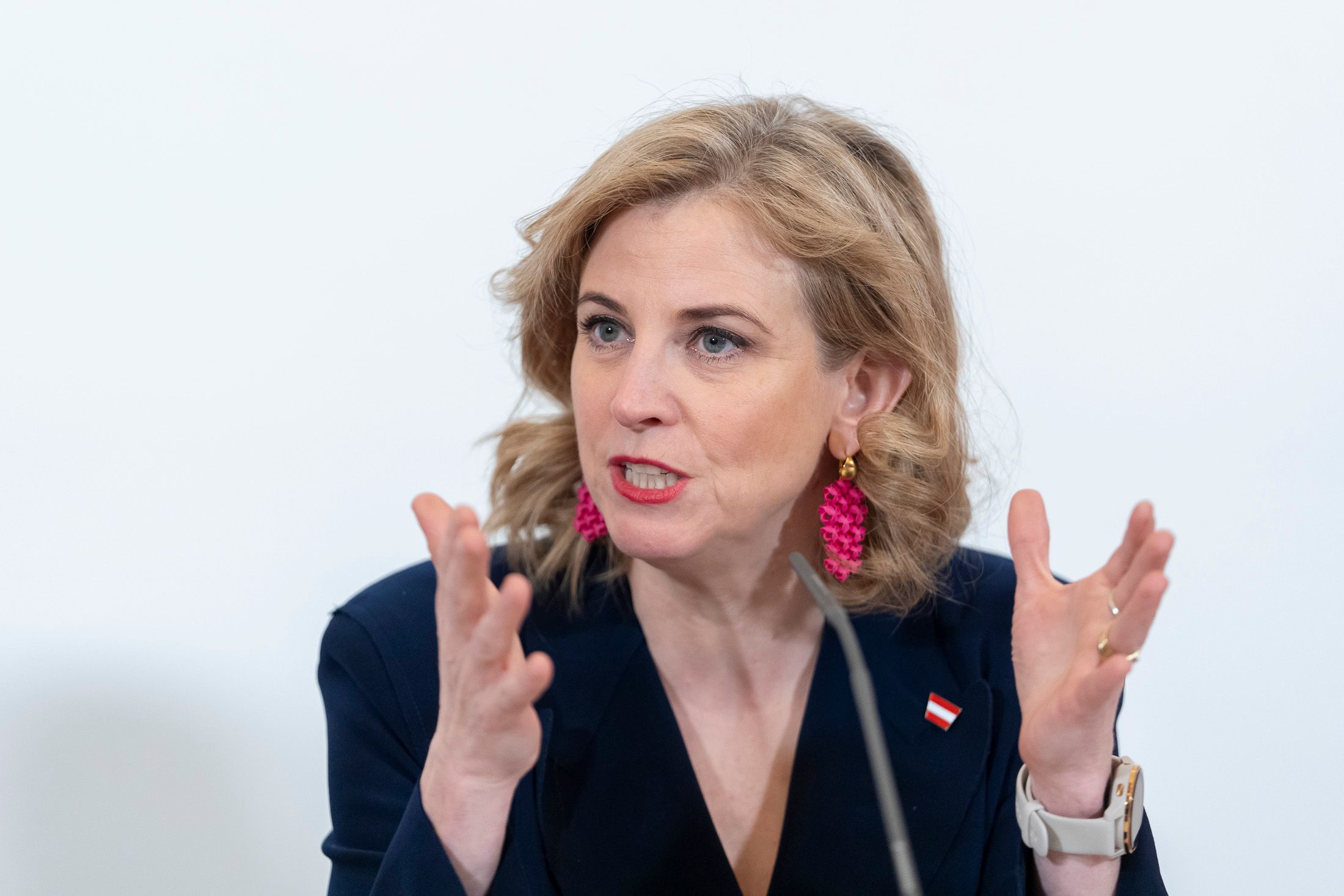 Außenministerin Beate Meinl-Reisinger spricht sich gegen eine Ausschließung Israels beim ESC aus.