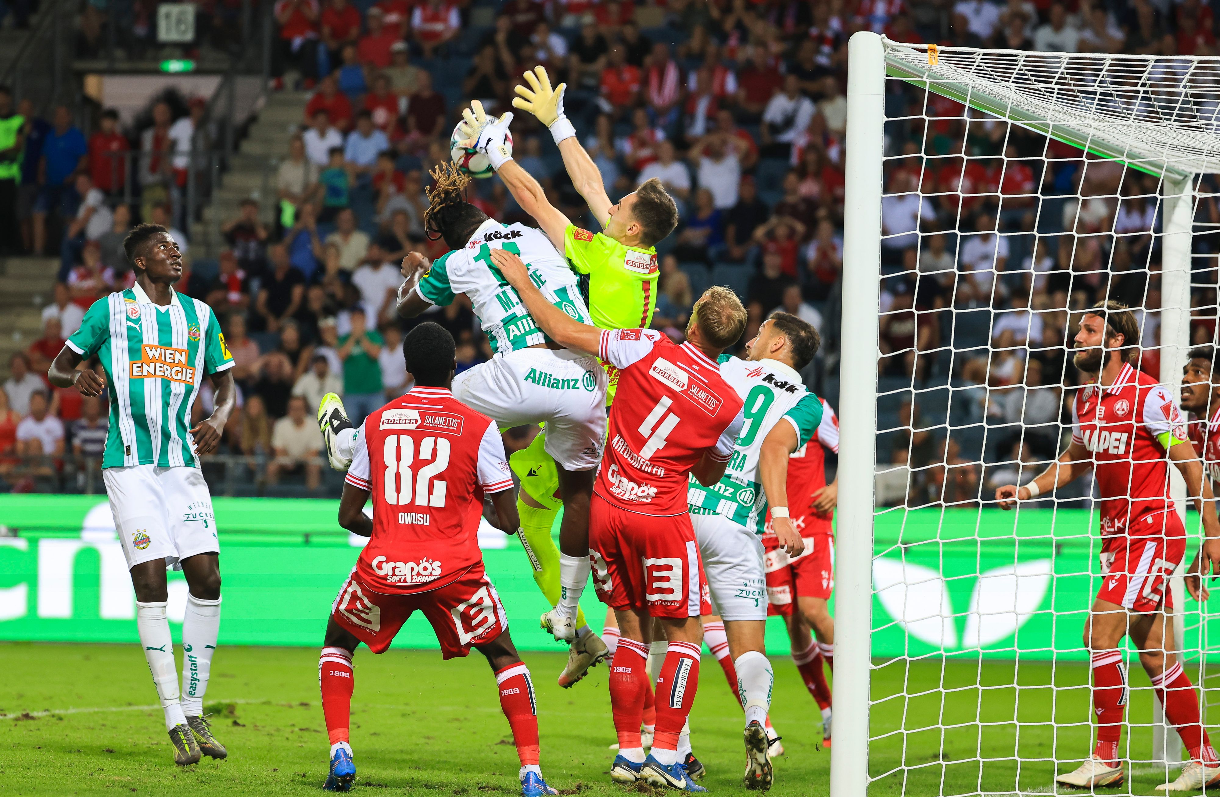 Rapid kam in einer kampfbetonten Partie beim GAK nicht über ein Unentschieden hinaus.