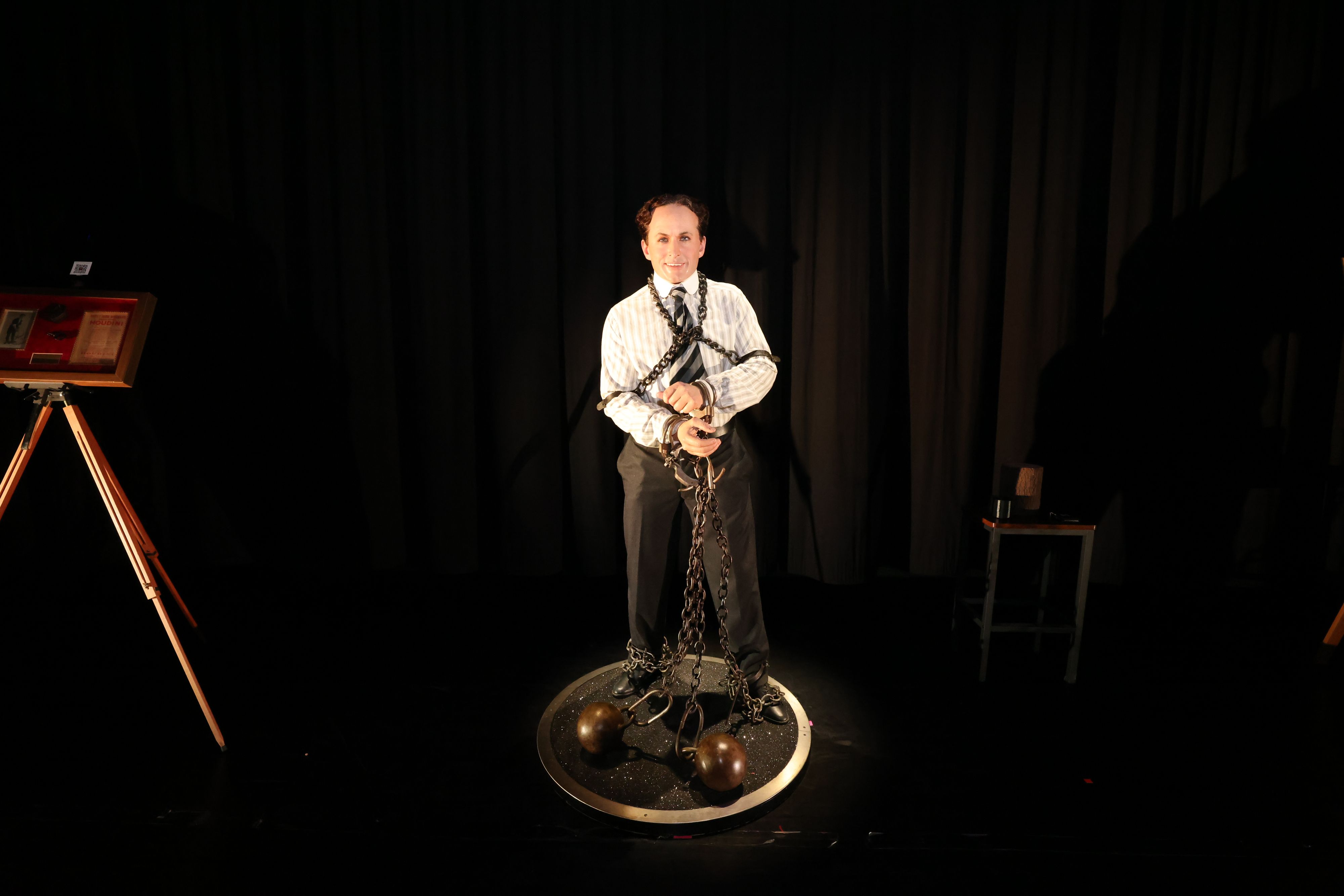 Zauberikone Harry Houdini ist vorübergehend Gast im Wiener Wachsfigurenkabinett.