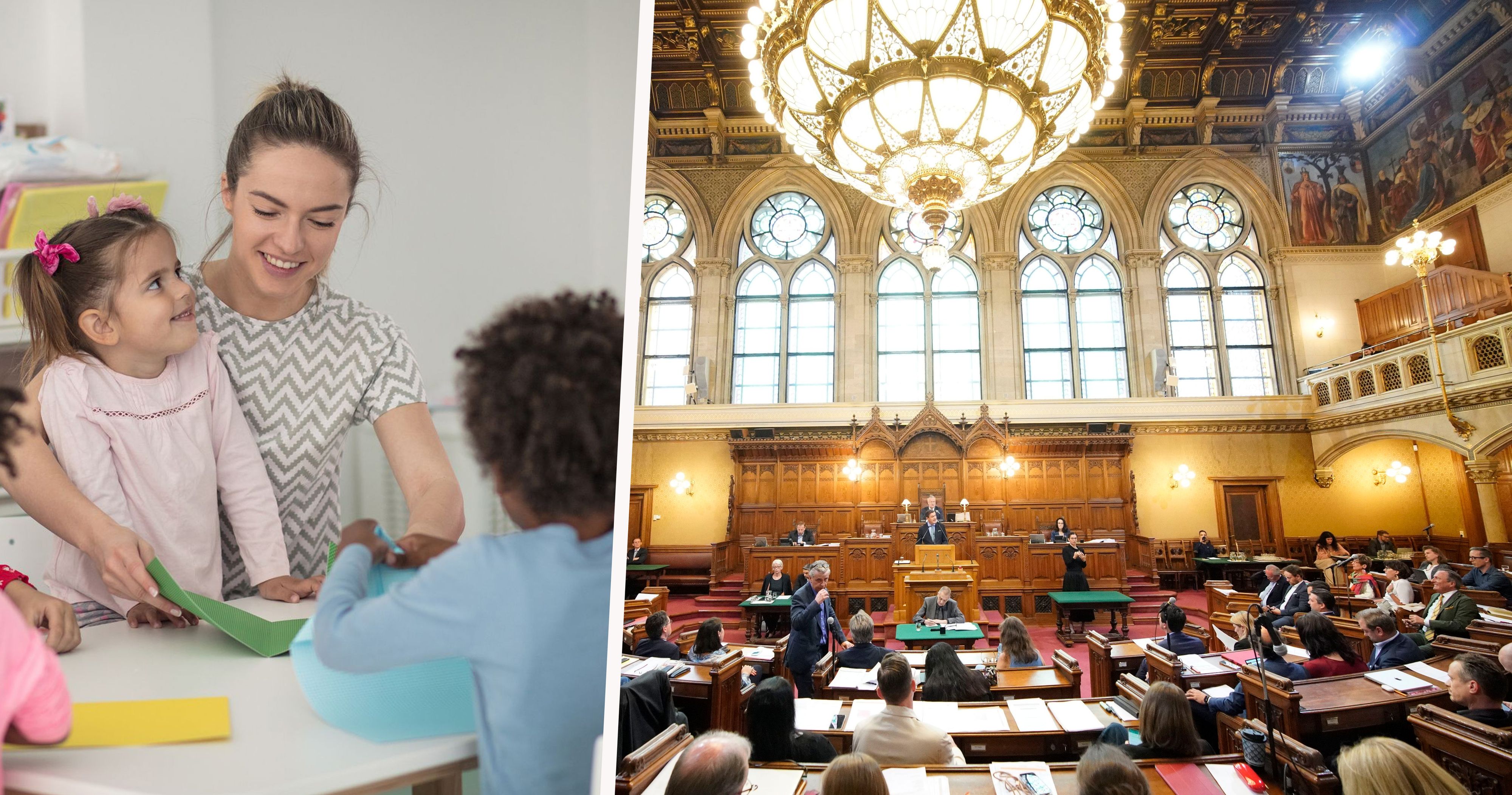 Im Wiener Rathaus fiel die Entscheidung: Rot-Pink blockte den Antrag zum Gratis-Kindergarten – Eltern und Kinder bangen um die Zukunft.