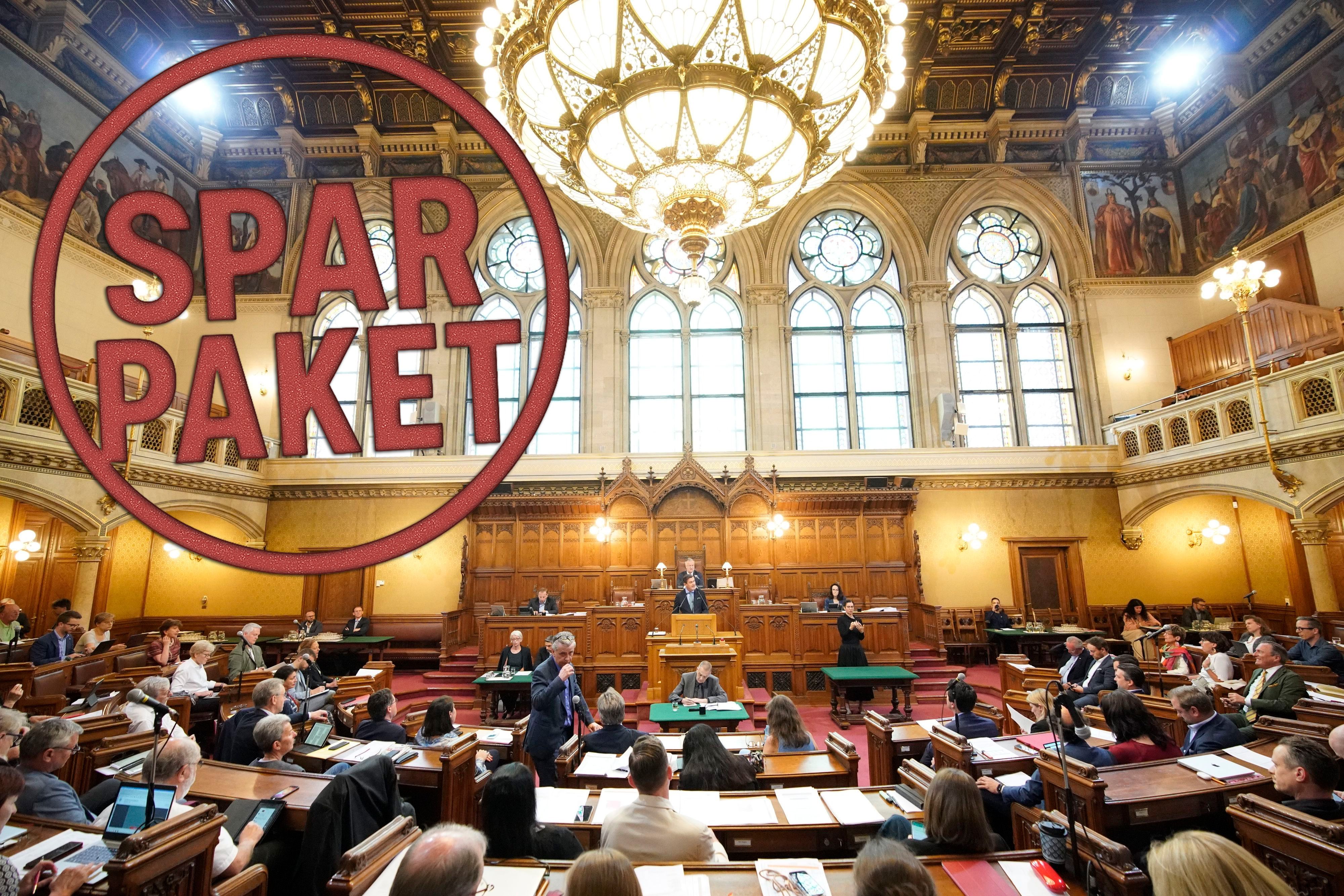 Sondergemeinderat im Rathaus: Unter der mächtigen Rathauskuppel wird heute über das Sparpaket gestritten.