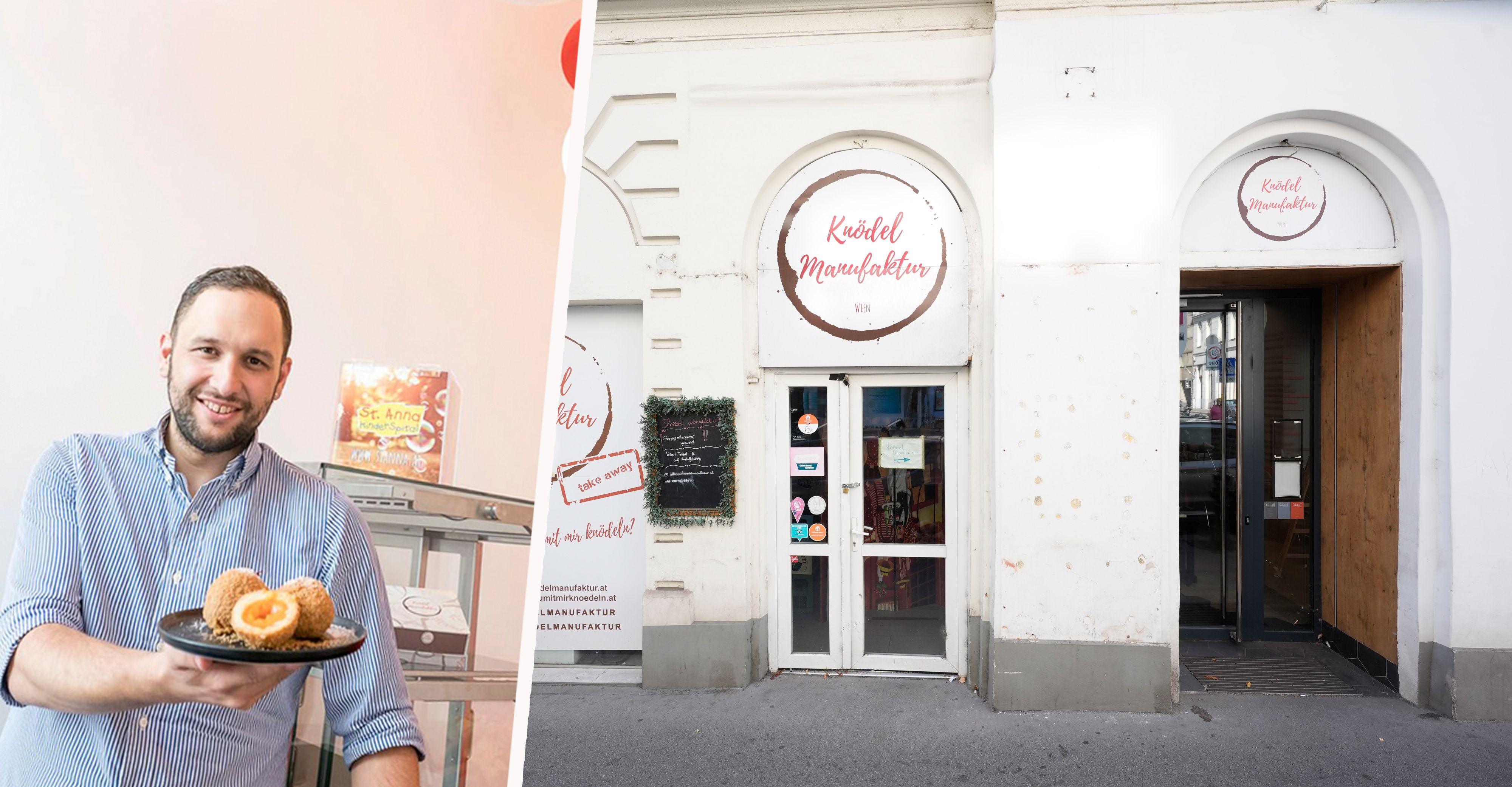 Betreiber Daniel Hanjalic mit seinen Kult-Knödeln – nun ist Schluss, die Standorte in der City sind Geschichte.