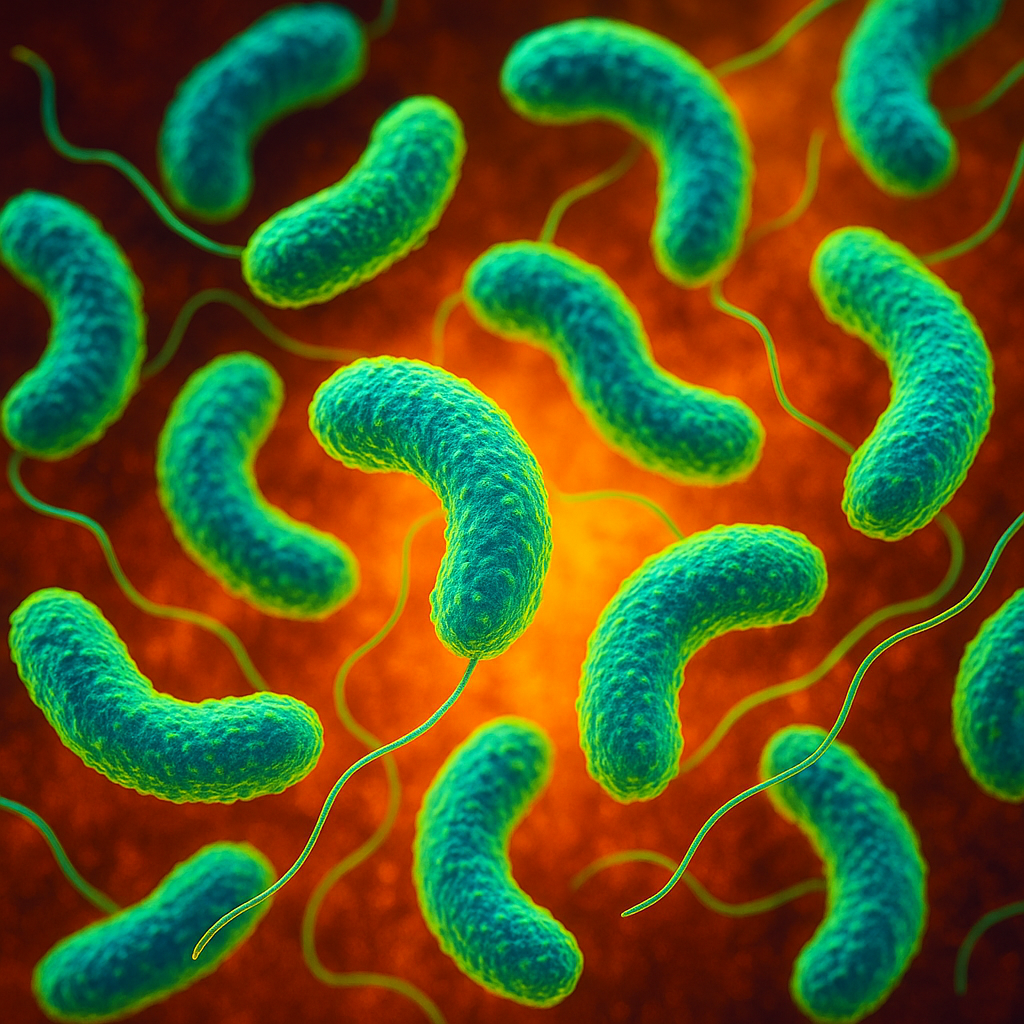 Klein, aber lebensbedrohlich: So stellt sich die KI die fleischfressenden Bakterien namens 