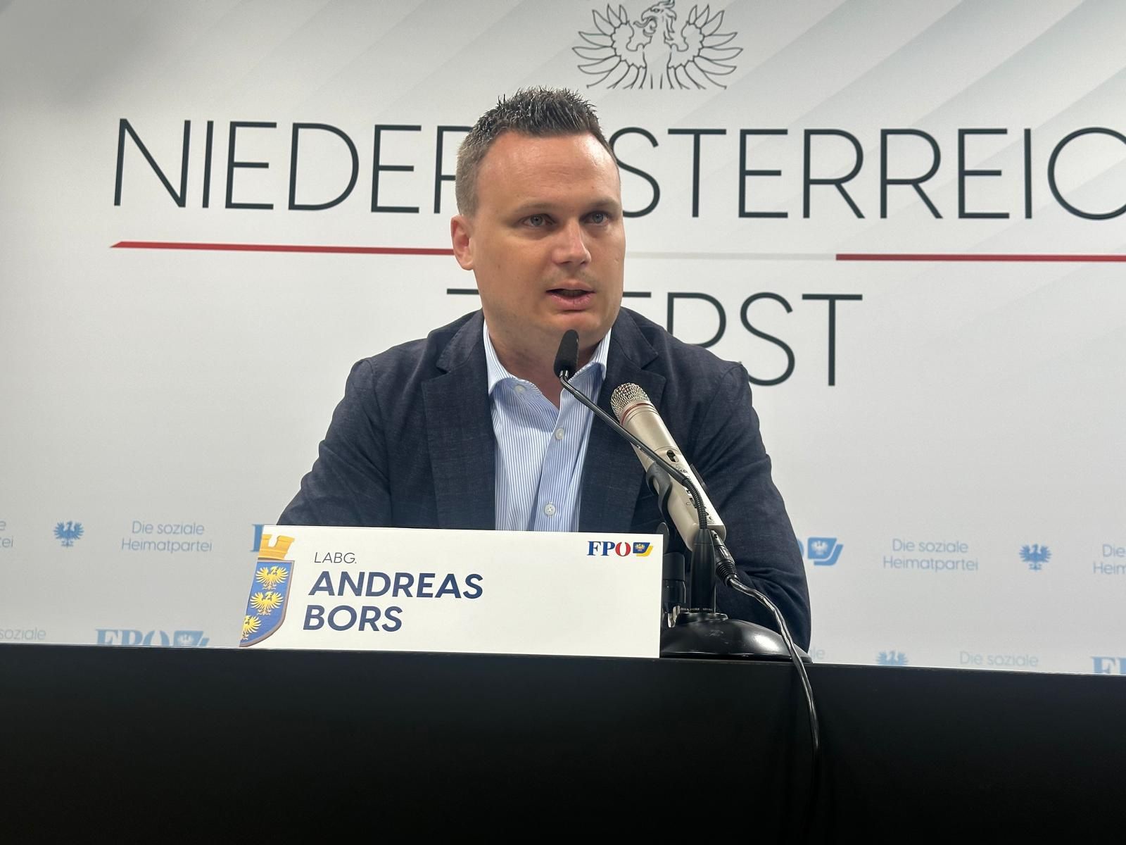 FPÖ Niederösterreich Sicherheits- und Asylsprecher, LAbg. und Landesparteisekretär Andreas Bors.