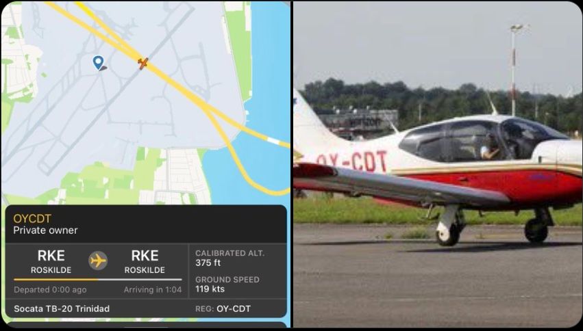 Flight Tracker auf X vermuten, hinter der Drohnensichtung über Kopenhagen könnte in Wahrheit ein Kleinflugzeug auf Übungsflug stecken - 23.9.2025