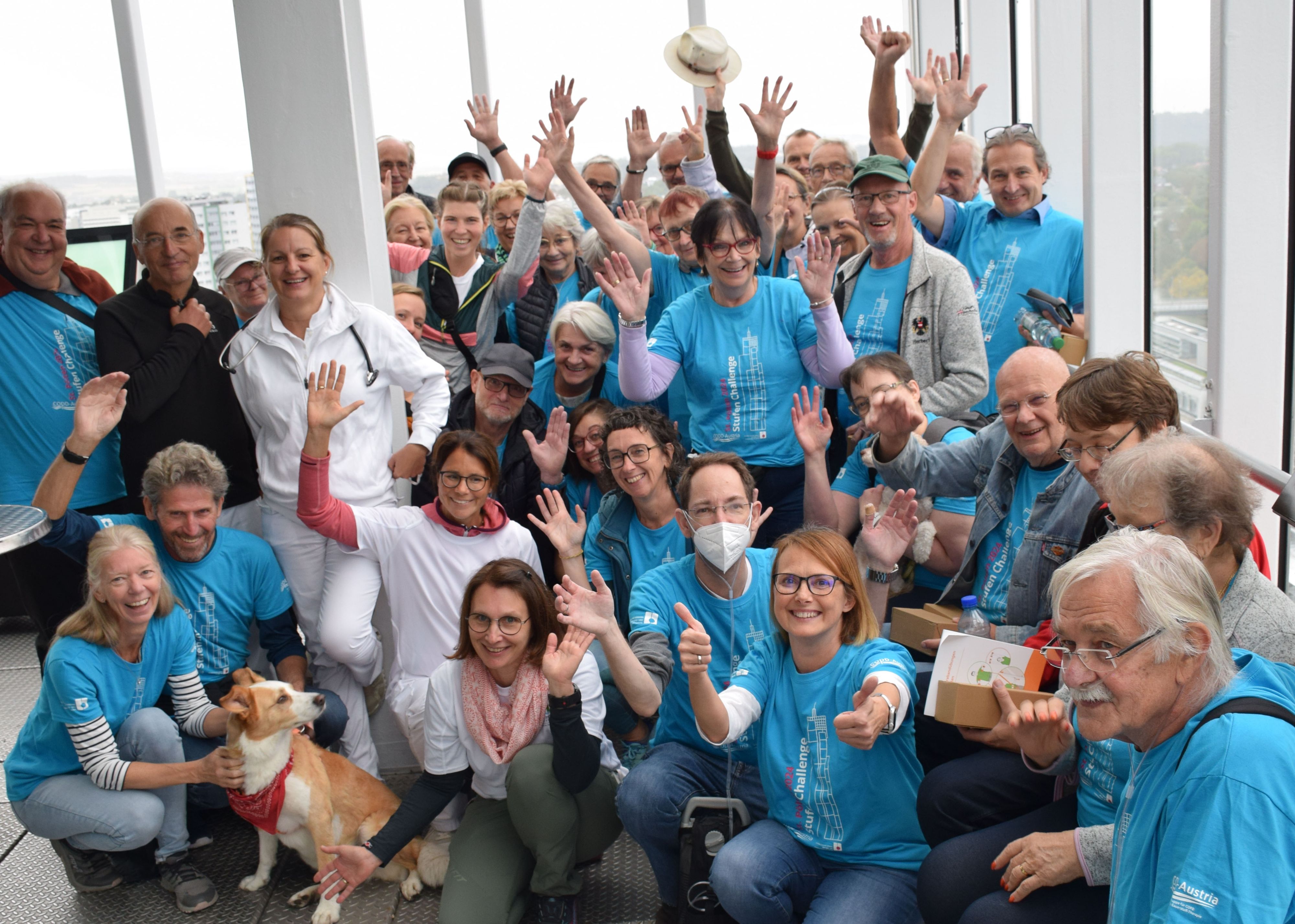 Transplantierte und Betroffene mit Lungenerkrankungen haben ein gemeinsames Ziel: 47 Meter und über 280 Stufen empor steigen.