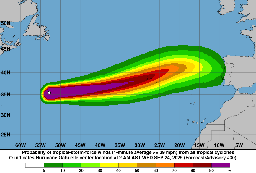 In Zucchiniform nähert sich Hurrikan 