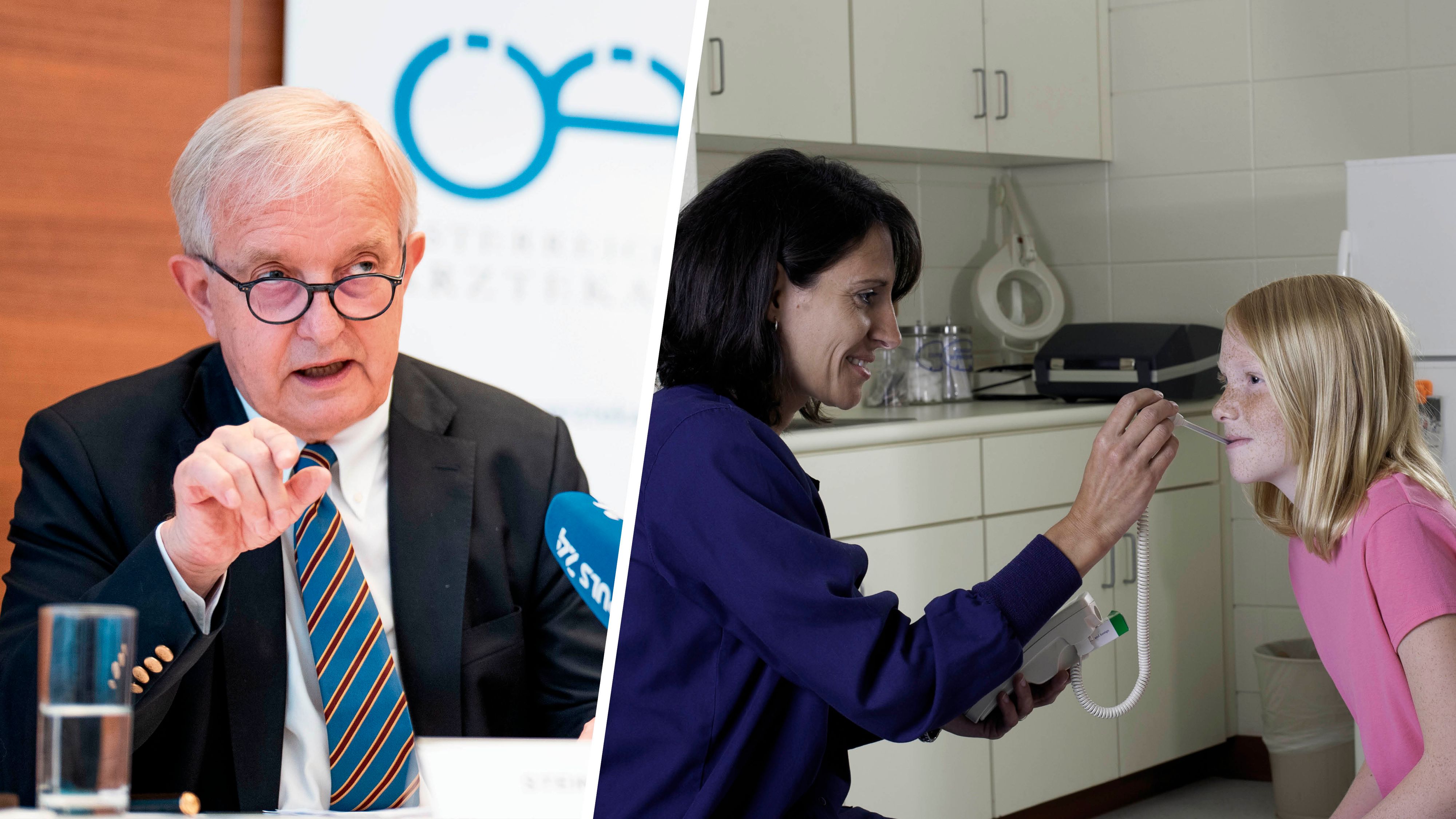 Ärztekammer-Präsident Johannes Steinhart (li.) warnt vor dem Mangel an Schulärzten in Wien.