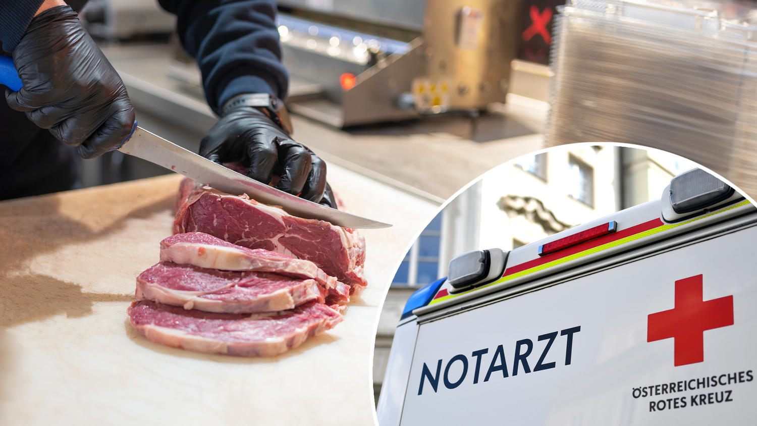 Der Mitarbeiter (20) rutschte aus und stürzte mit dem Messer in der Hand. (Symbolbild)