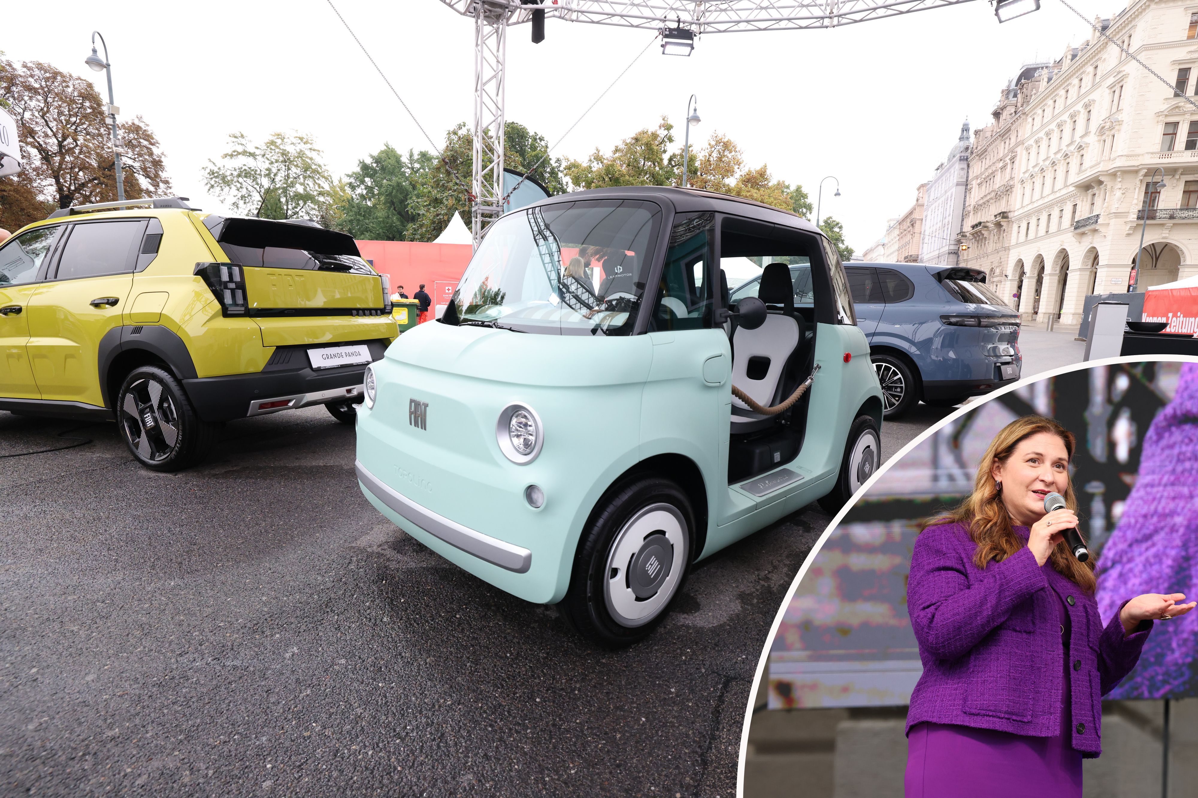 Buntes Startsignal: Barbara Novak eröffnete die Wiener Elektro Tage – am Rathausplatz glänzen über 50 E-Modelle von 22 Marken.
