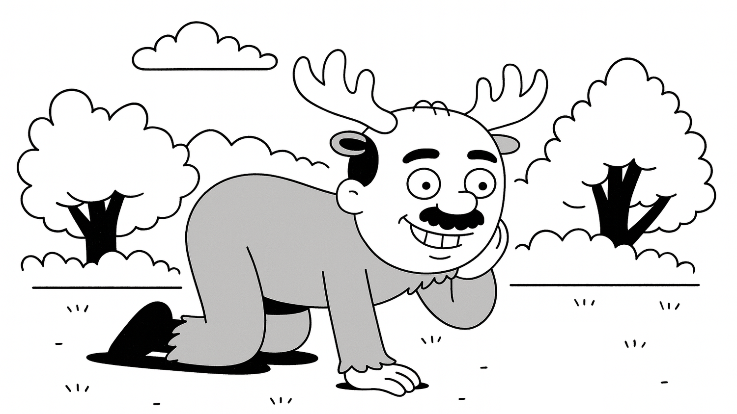 Komischer Kauz: Warum robbt Herlicek im Elch-Kostüm durch die Lobau?