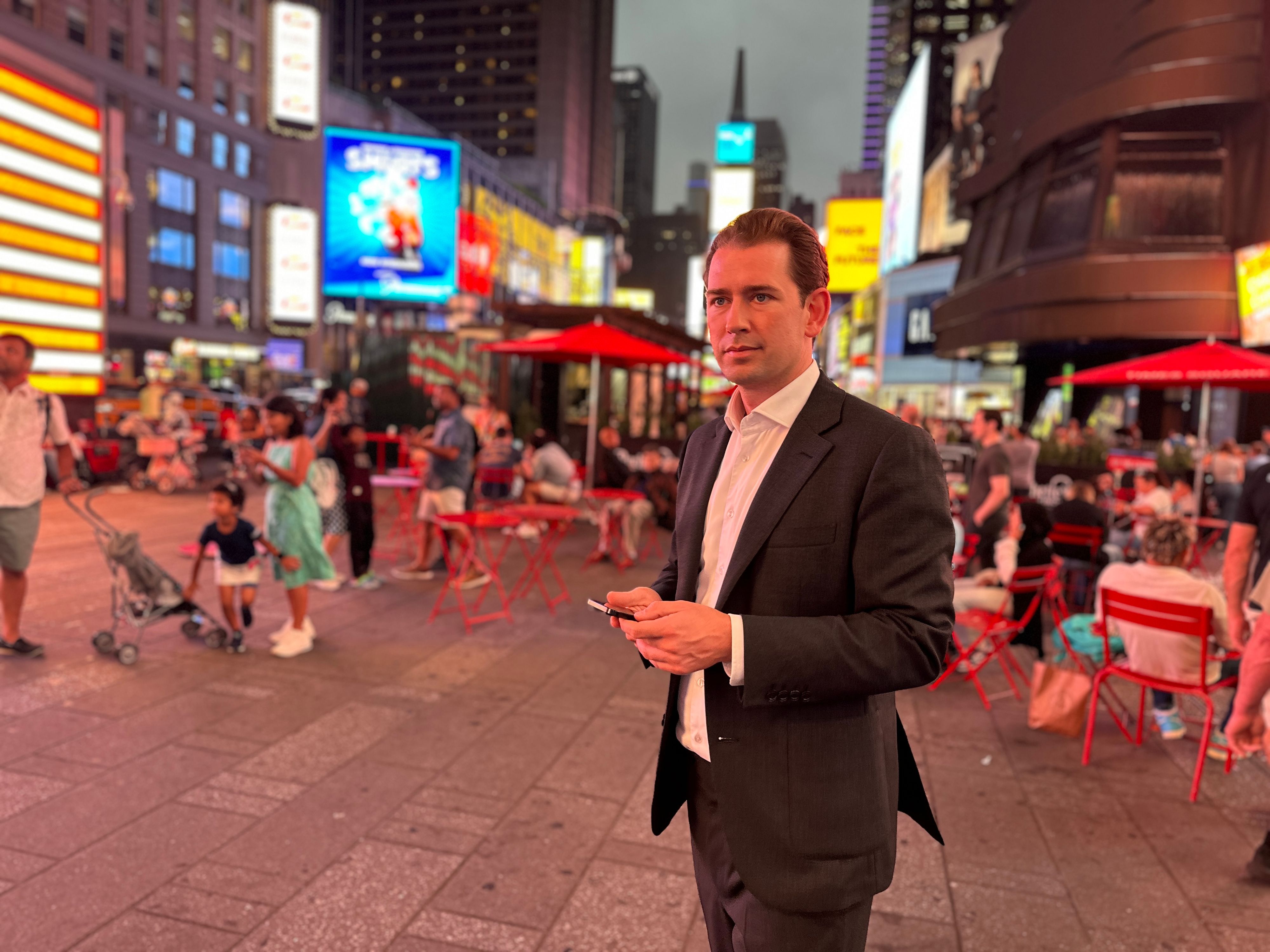 Sebastian Kurz (39) am Times Square in New York