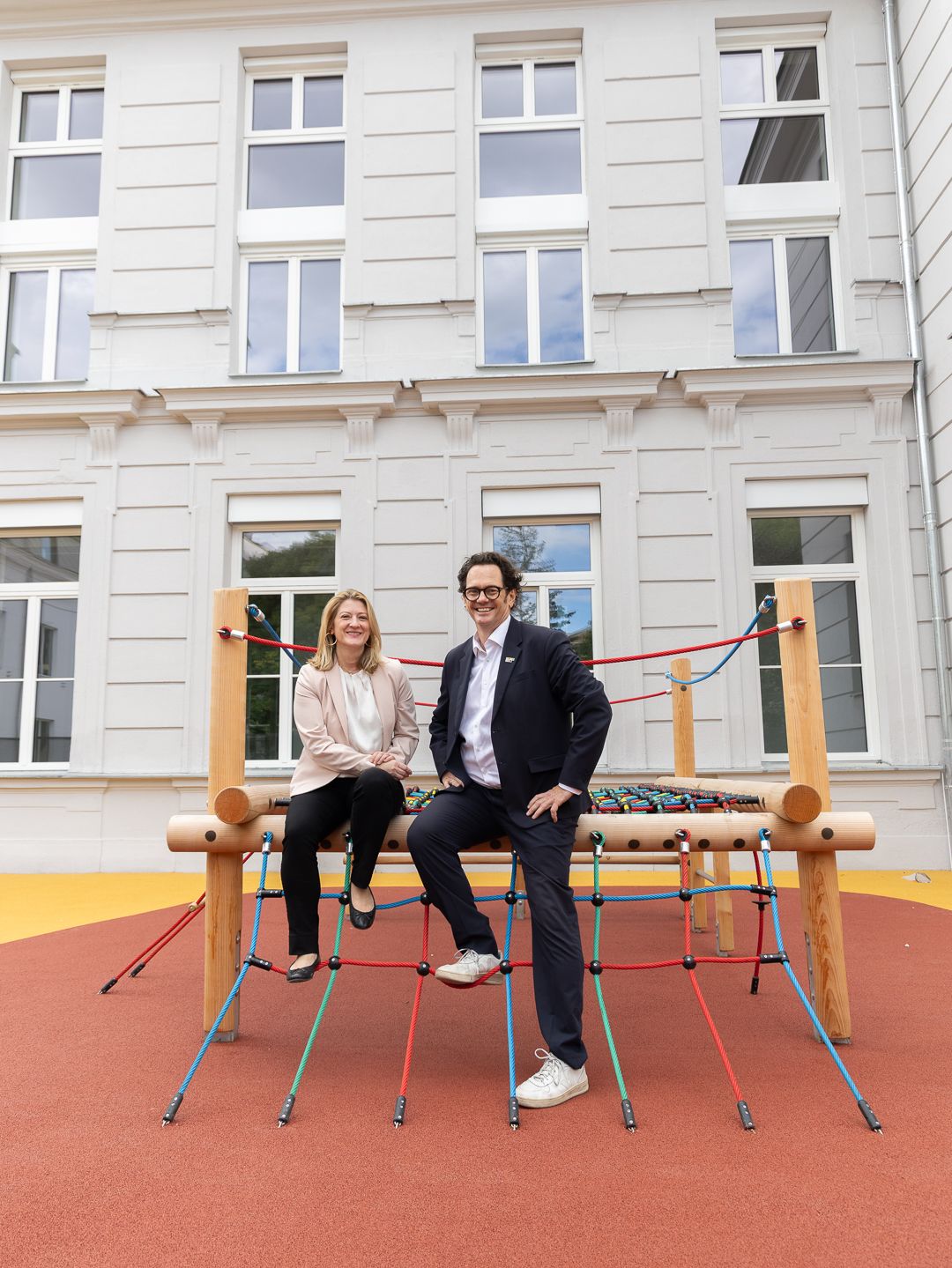 Vizebürgermeisterin Bettina Emmerling (Neos) und Neubau-Bezirksvorsteher Markus Reiter (Grüne).