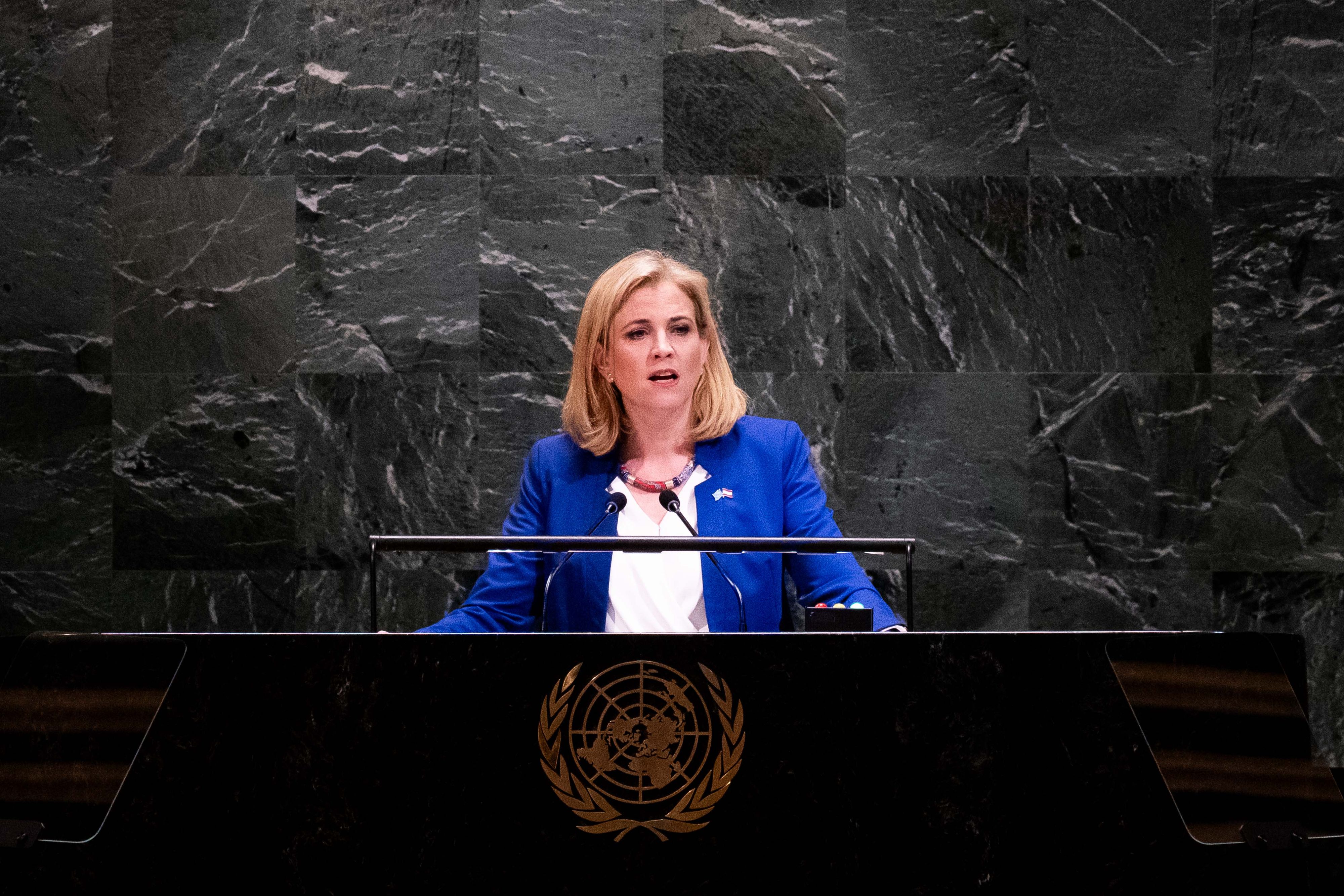 Außenministerin Meinl-Reisinger vor dem UNO-Weltforum in New York