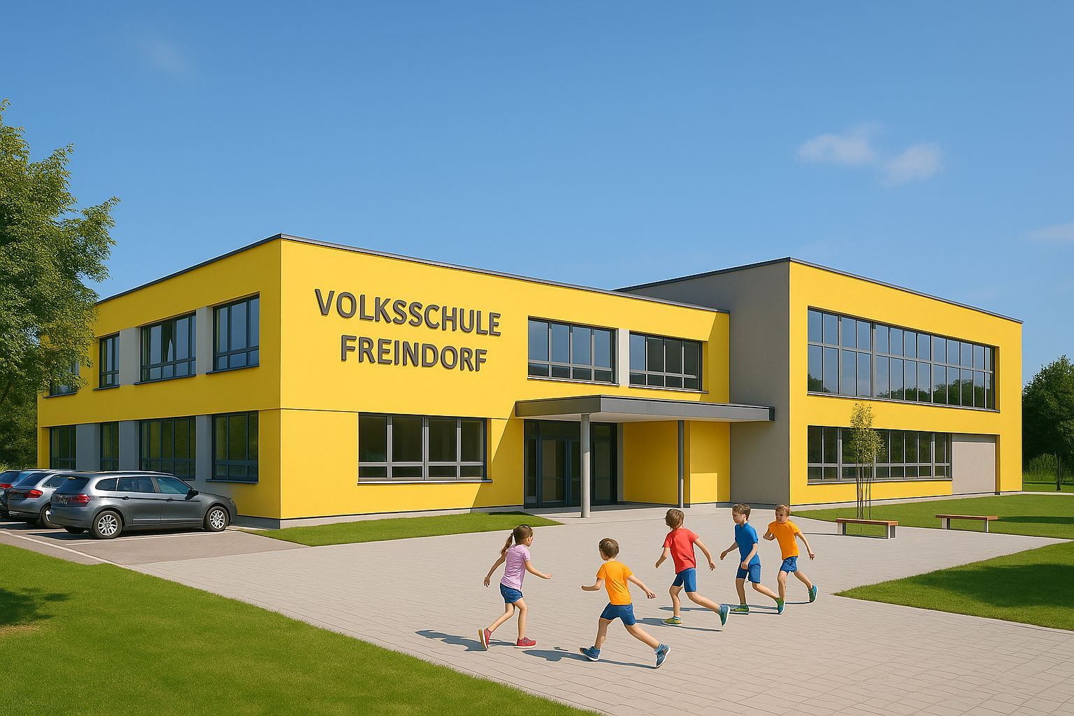 Bürgermeister Christian Partoll hat ein KI-generiertes Bild der Volksschule auf Facebook gepostet.