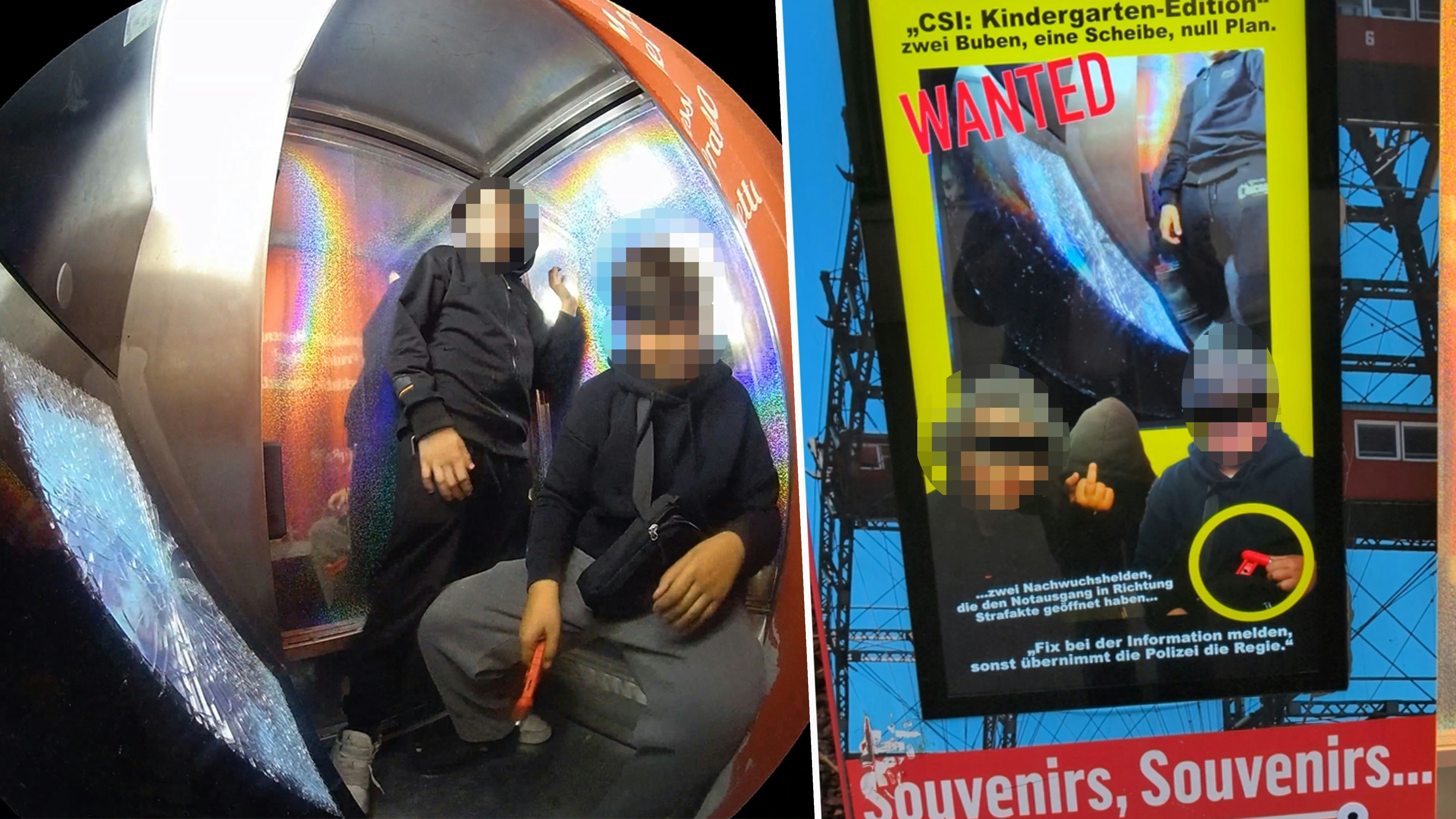 Heute.at - Bubis machen Bild in Fotokabine, zerstören dann Scheibe